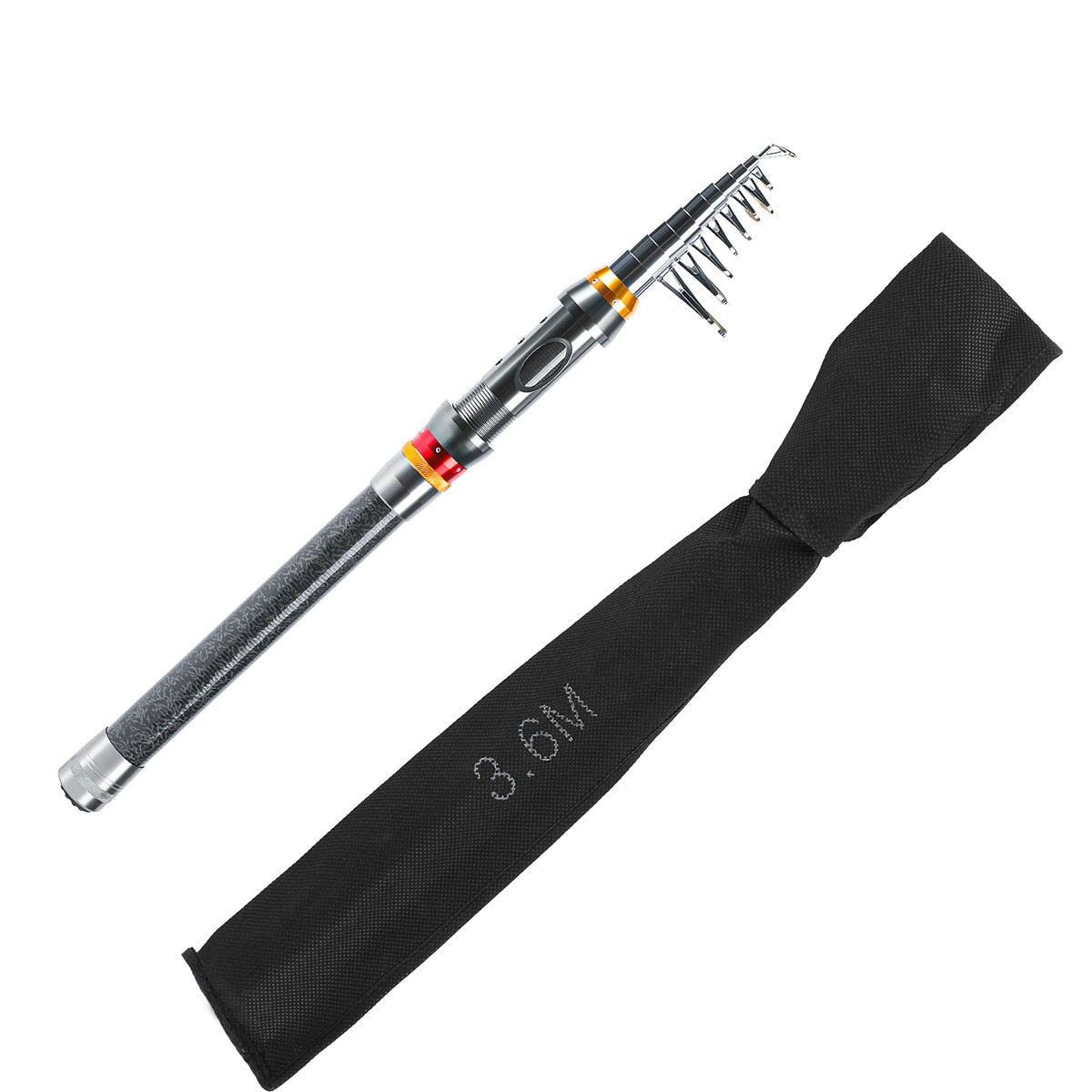 1.8-3.6m Telescopic Spinning Fishing Rod Travel Lure Carbon Fiber Casting Pole