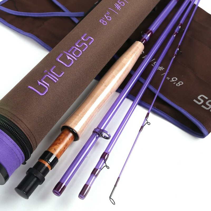 Unic Fiberglass 3/4/5wt Fly Fishing Rod Fast Action Carbon Glass Blank