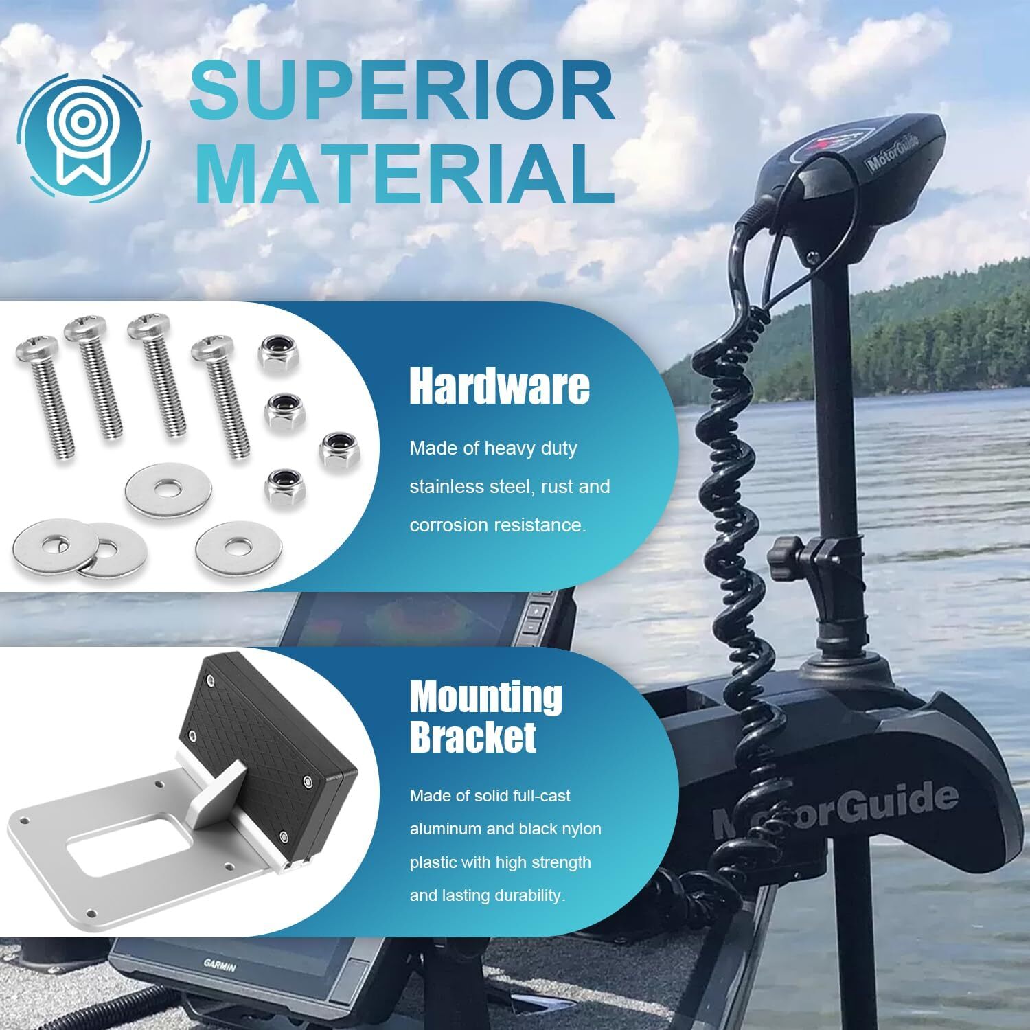 for MotorGuide Xi3 Xi5 8M0092064 Xi Series Quick-Release Mounting Bracket Kit