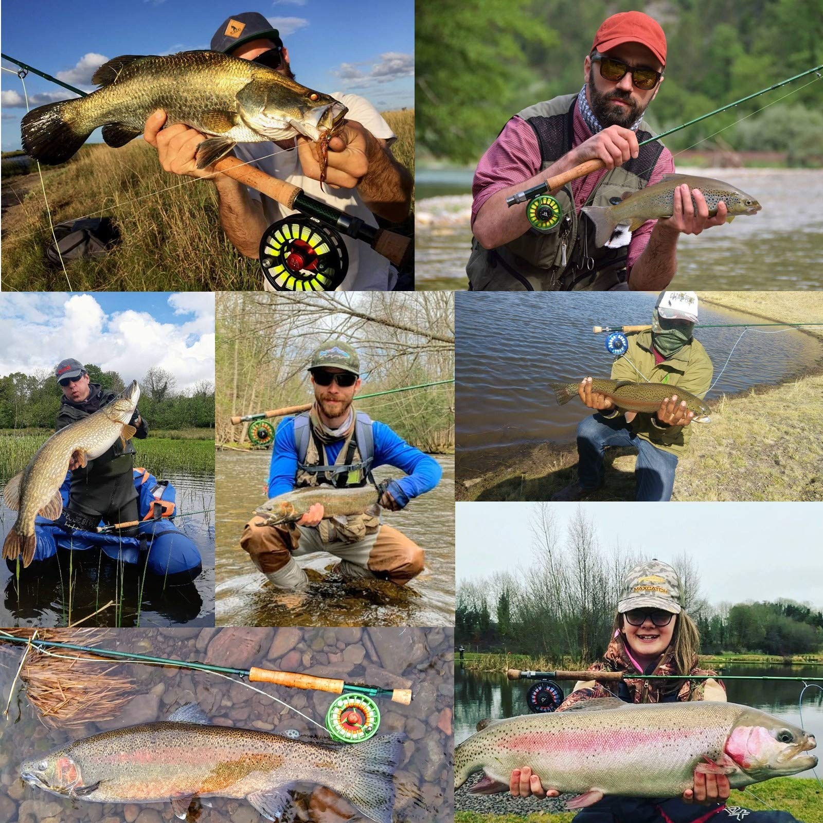 M MAXIMUMCATCH Maxcatch 3-12wt Medium-Fast Action Premier Fly Fishing Rod-IM8…