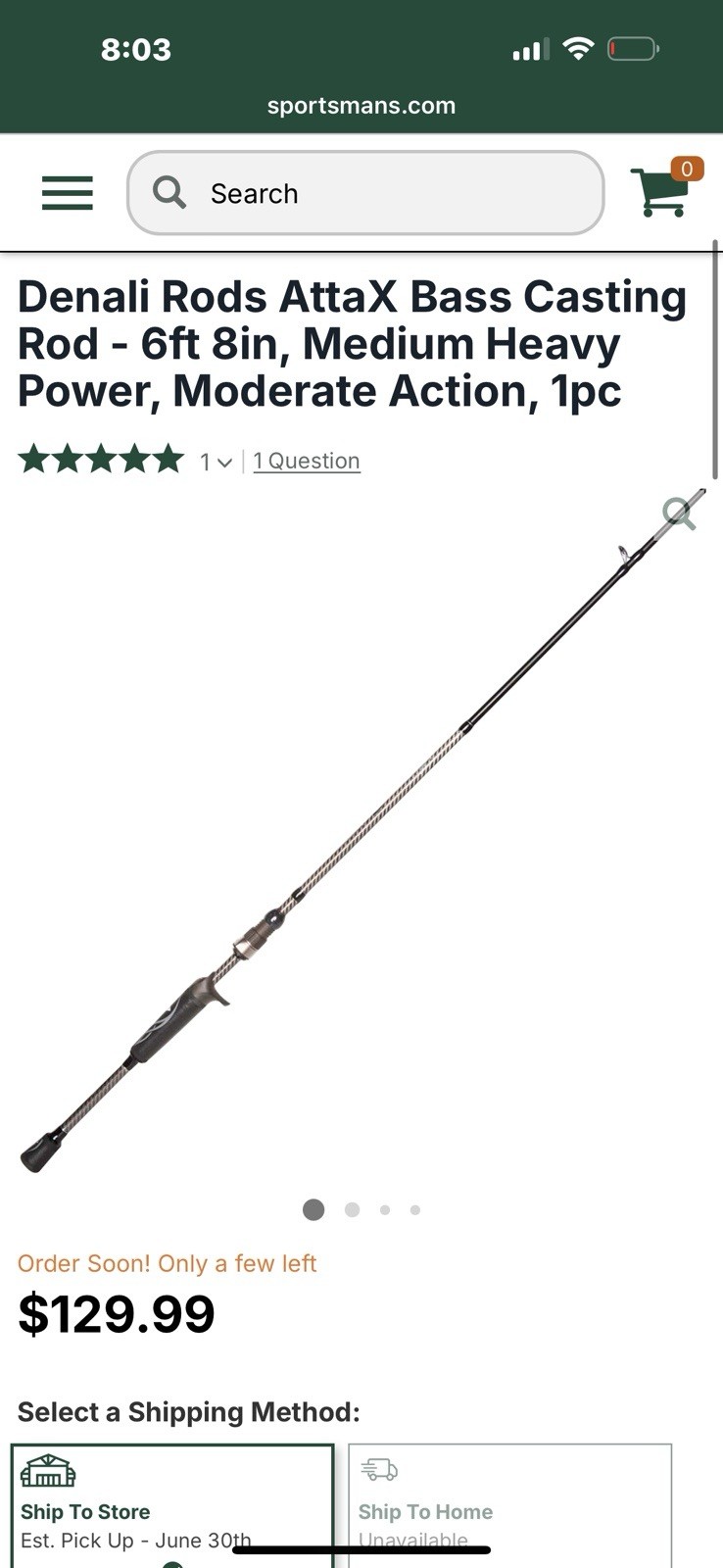 Denali AttaX AC702F 7′ Casting Rod Med Heavy Moderate 8-14lb 1/4-5/8oz