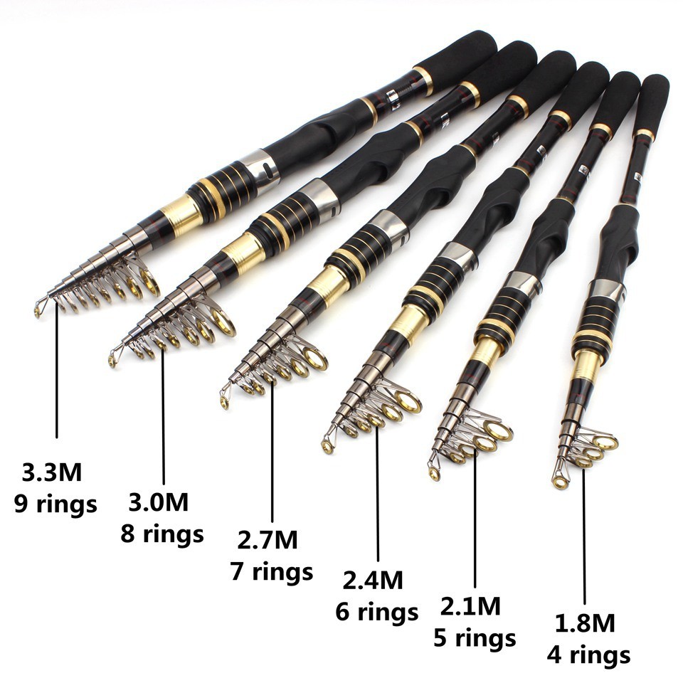 1.8M-3.0M Telescopic Fishing Rod Carbon Fiber Sea Fishing Pole Super Hard