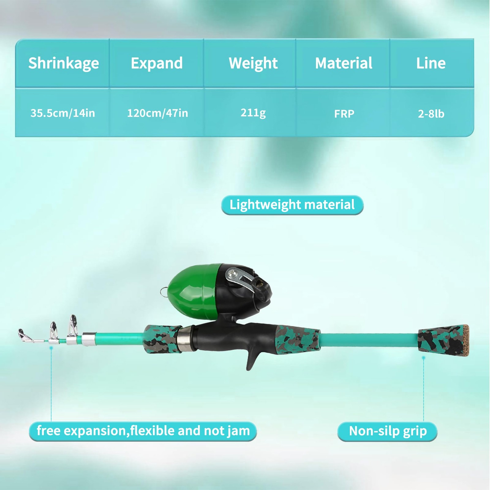 Kids Fishing Pole Kit Set – Portable Telescopic Rod & Reel Combo for Boys & Girl