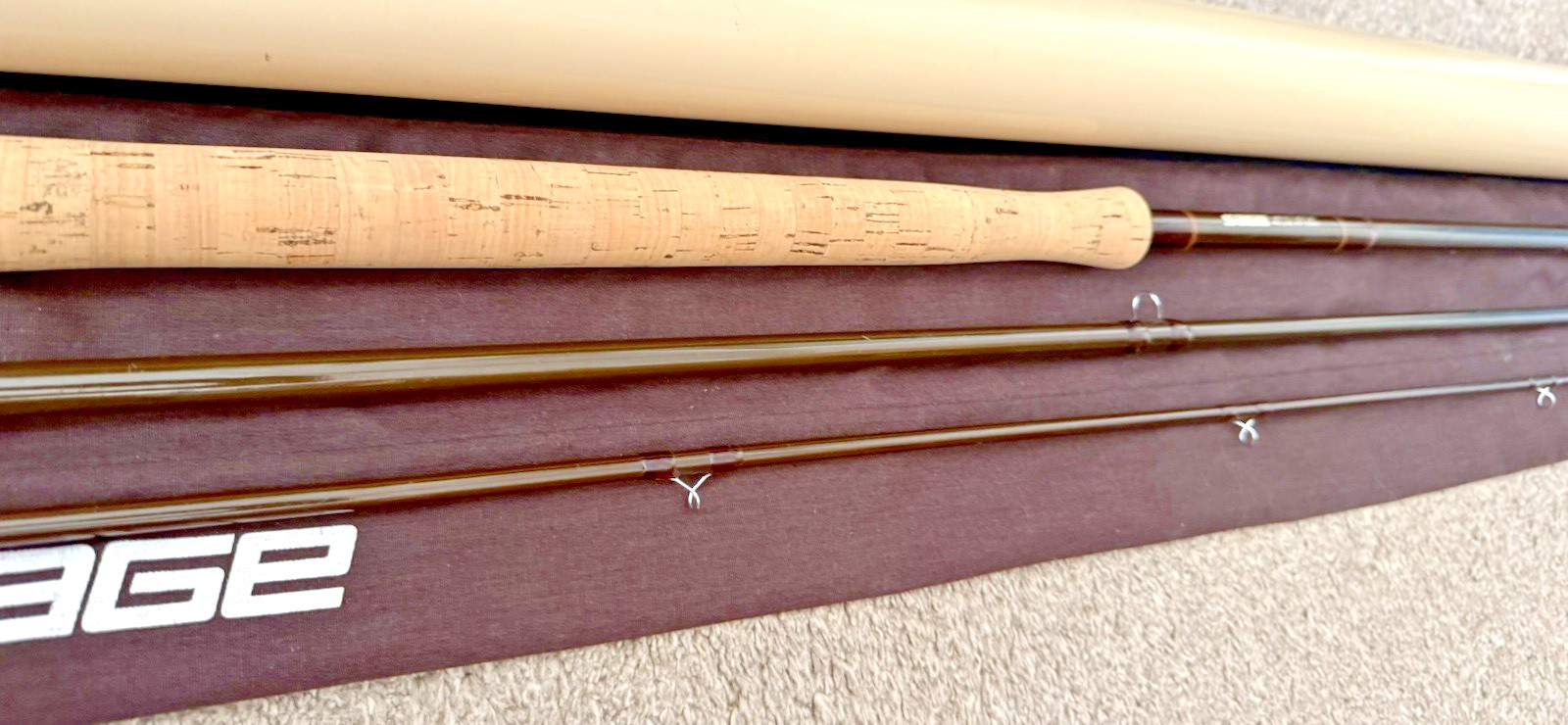 14 Foot SAGE GFL Graphite DH Salmon 3 Piece # 10 Spey Fly Rod & Travel Tube