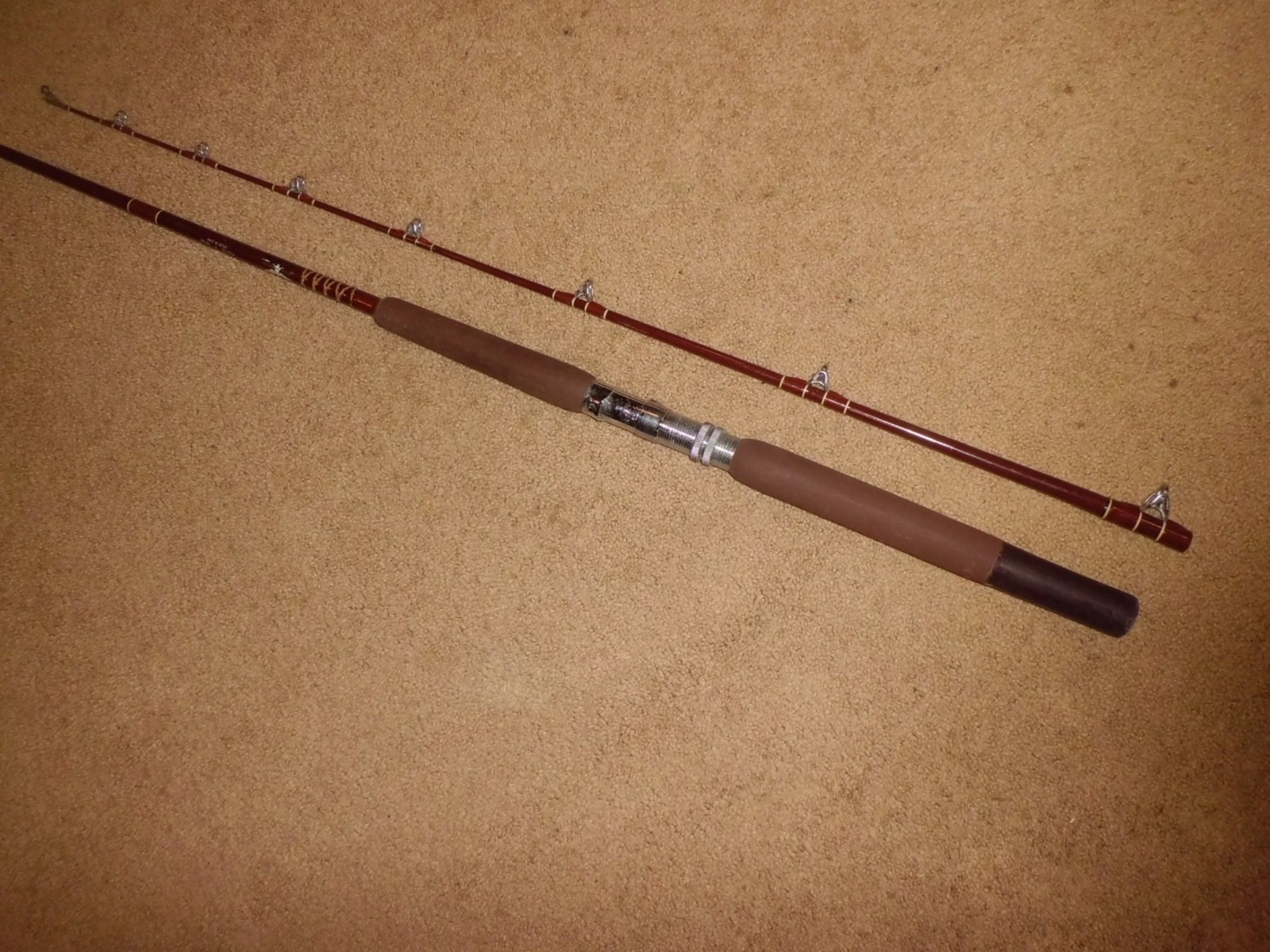 Vintage FENWICK Feralite PLB70C Conventional Boat 7′ Rod- USA 20-30lb- # L198074