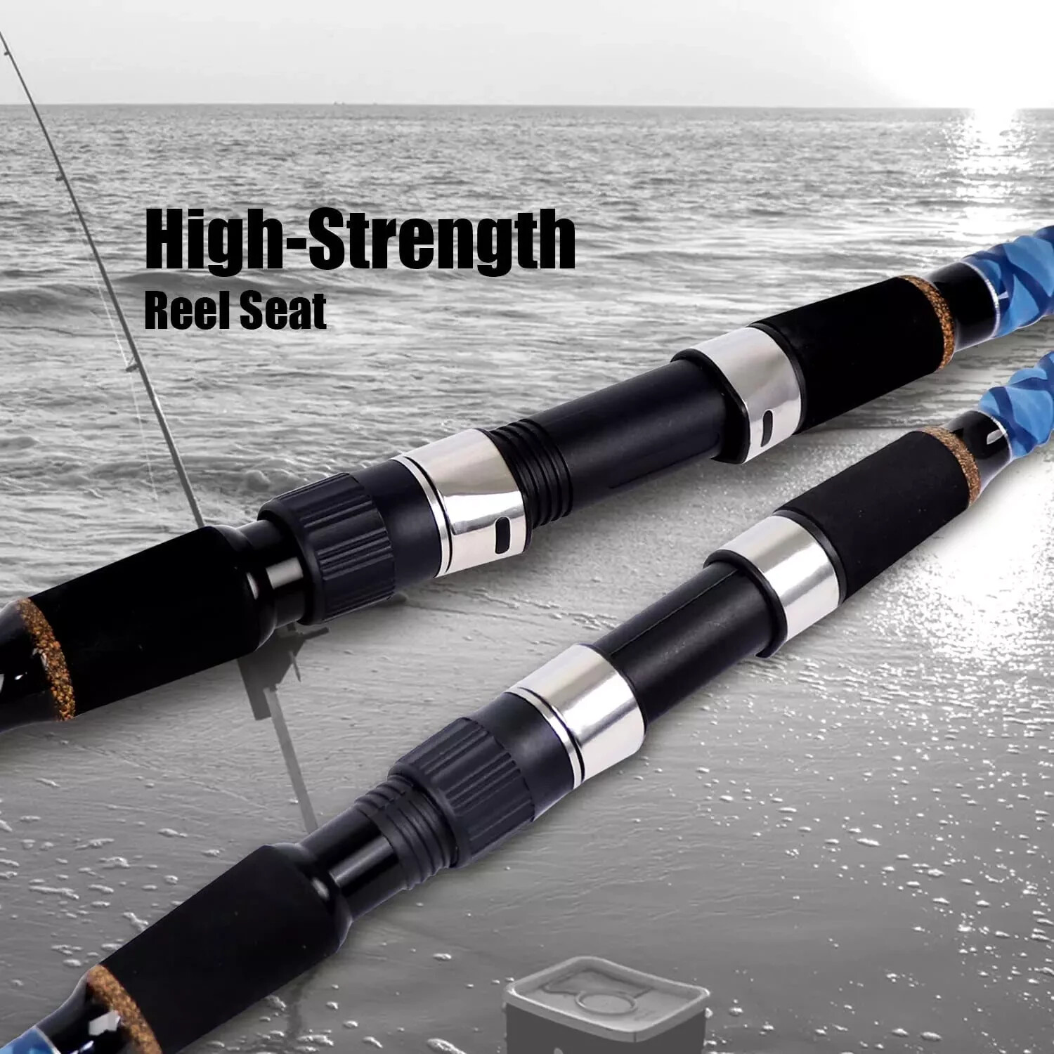 Surf Spinning Fishing Rod Carbon Fiber Travel 2/3/4 Piece Pole 9/10/11/12/15 Ft