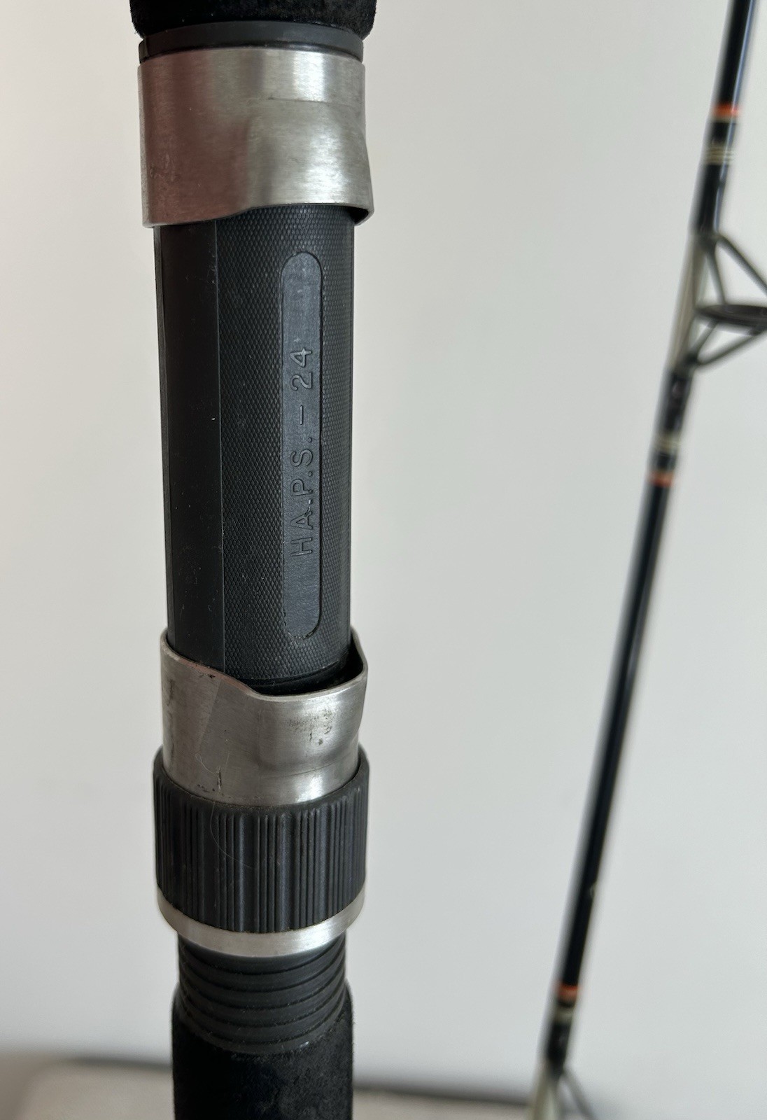 Olympic TT80 Fishing Rod Pole 2-pc 8′ Made In Korea Black & Yellow Vintage