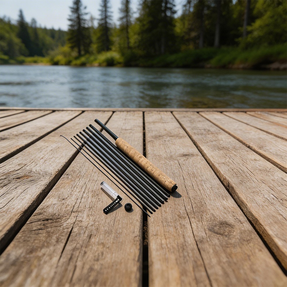 44-350cm Tenkara Fly Fishing Rod Carbon Portable Stream Fishing Pole Black