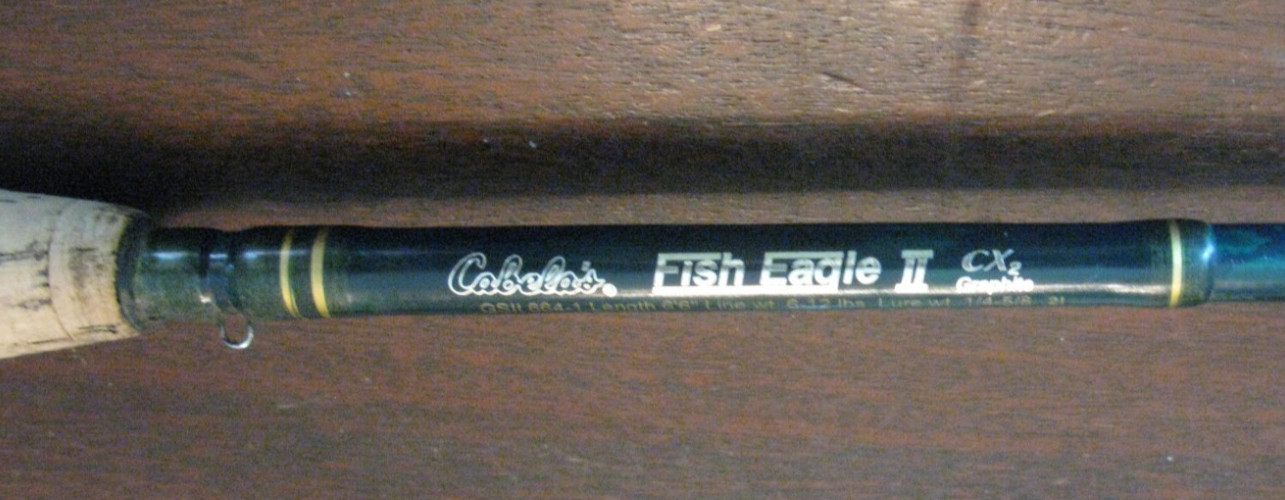 Cabela’s 6’6″ Fish Eagle II CX2 Graphite Casting Rod GS11664-1, 6-12lb, ML- EUC