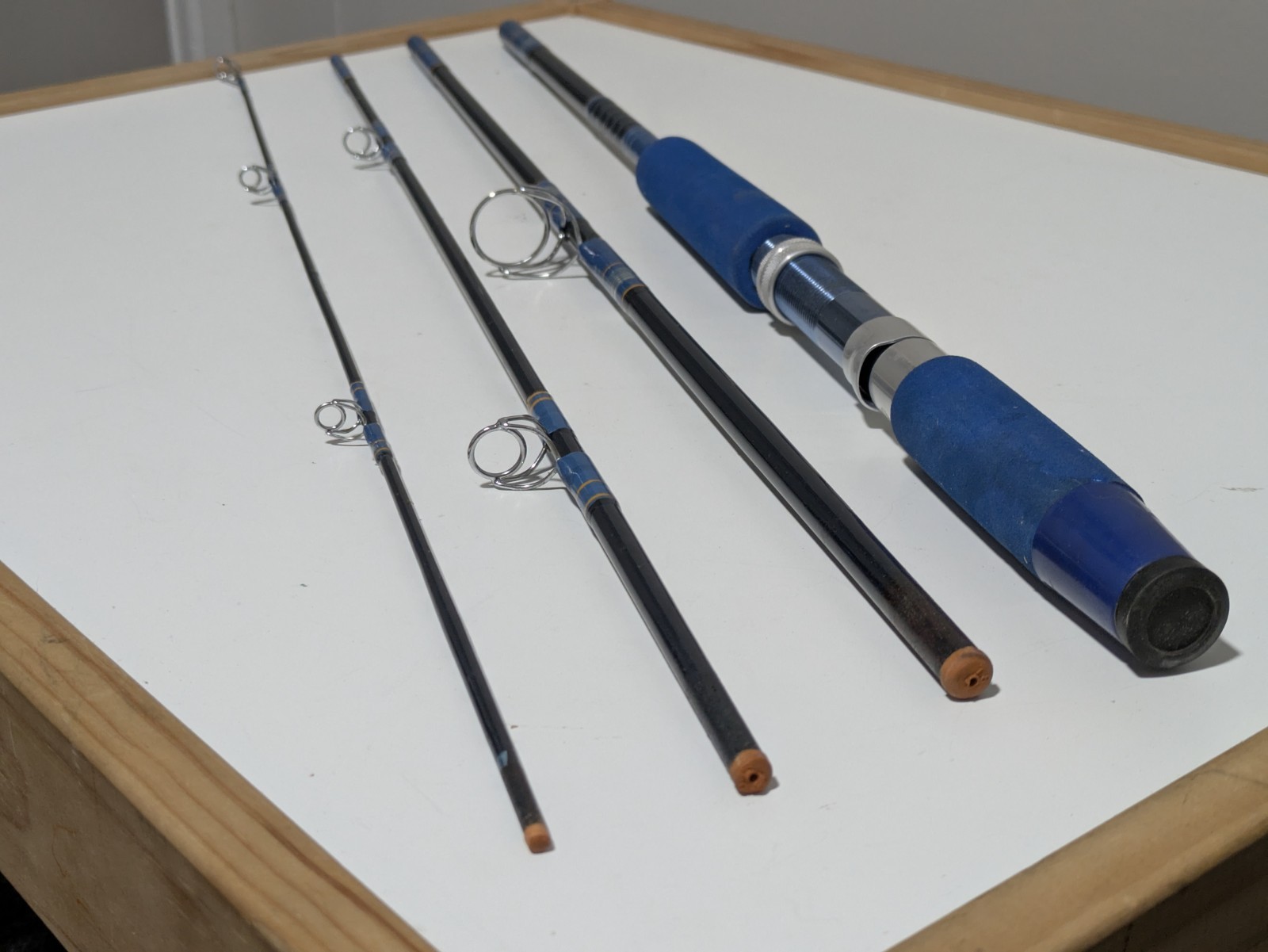 Olympic 4570-X F.W. Spin Fly Rod 7′ 4-Piece Fishing Pole Blue