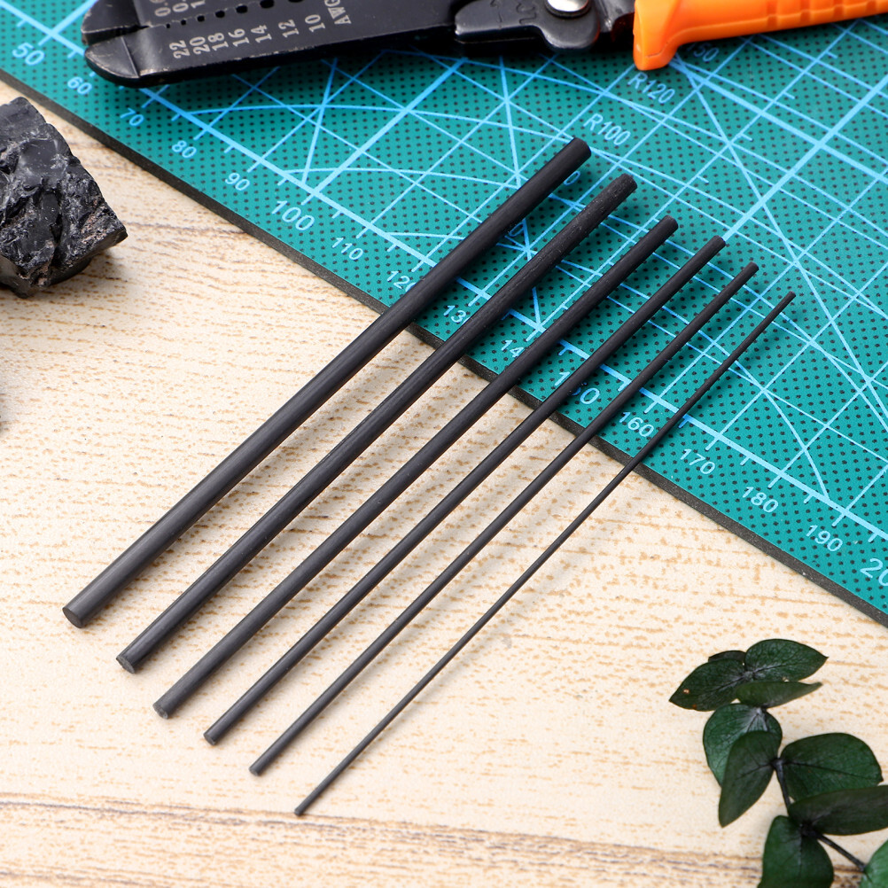 6 Pcs Silver Carbon Fiber Rods Fish Repair Fishing Inserts Travel