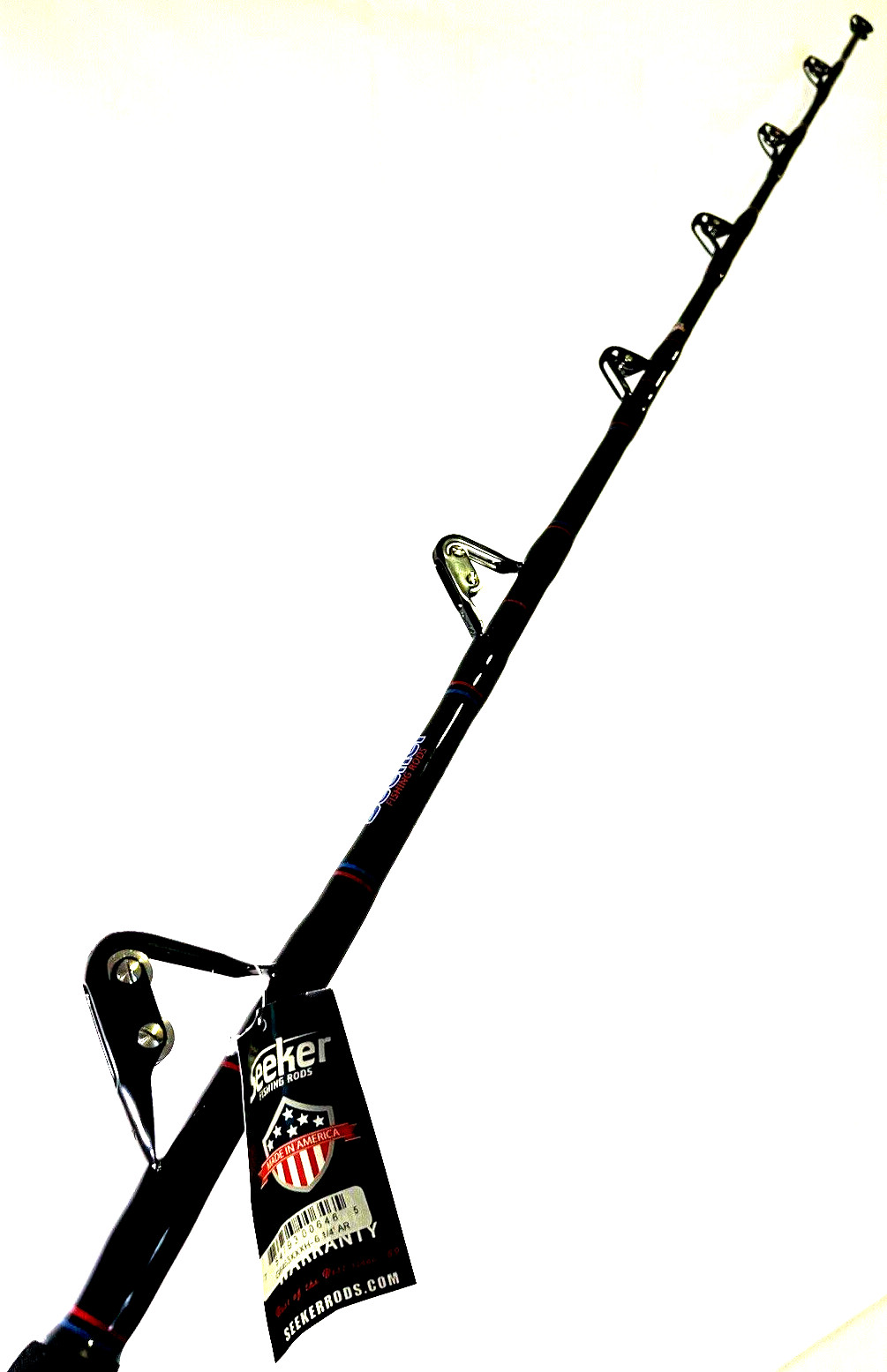 Seeker G 6463XXH-6 1/4 AR Black Steel Graphite 80-100Lb Roller G Fishing Rod USA