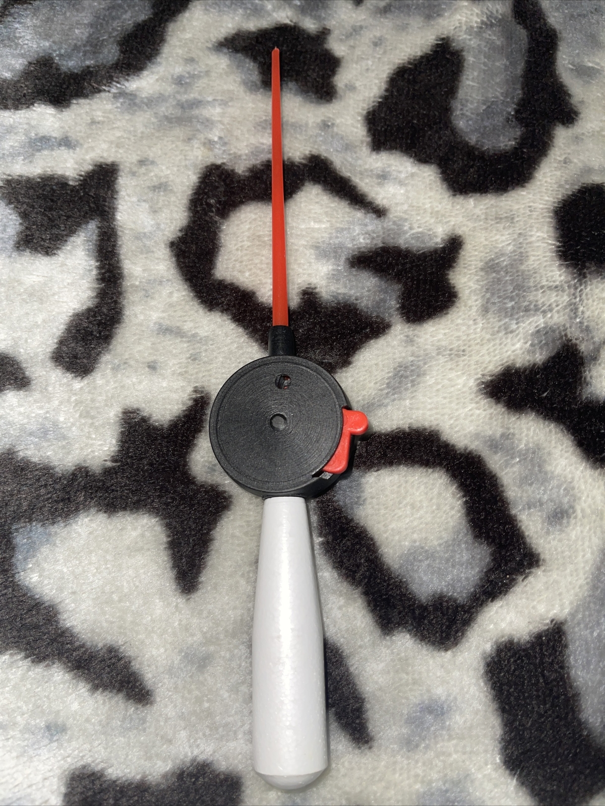 Ice Fishing Rod Red and white Styrofoam handle￼ Russia 23cm X2.5cm. 9in X1in