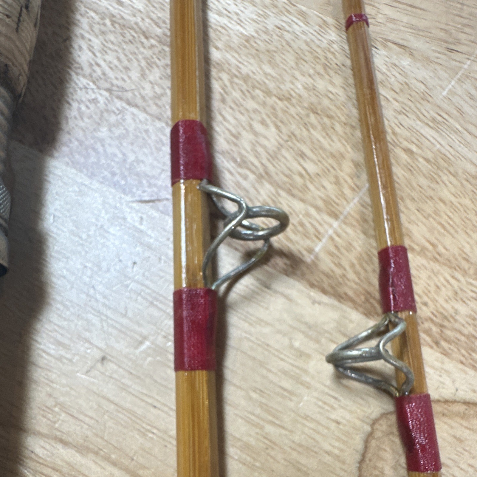 Vintage 3-Piece Bamboo casting Rod 5 ft Cork Metal Reel Seat refurbished