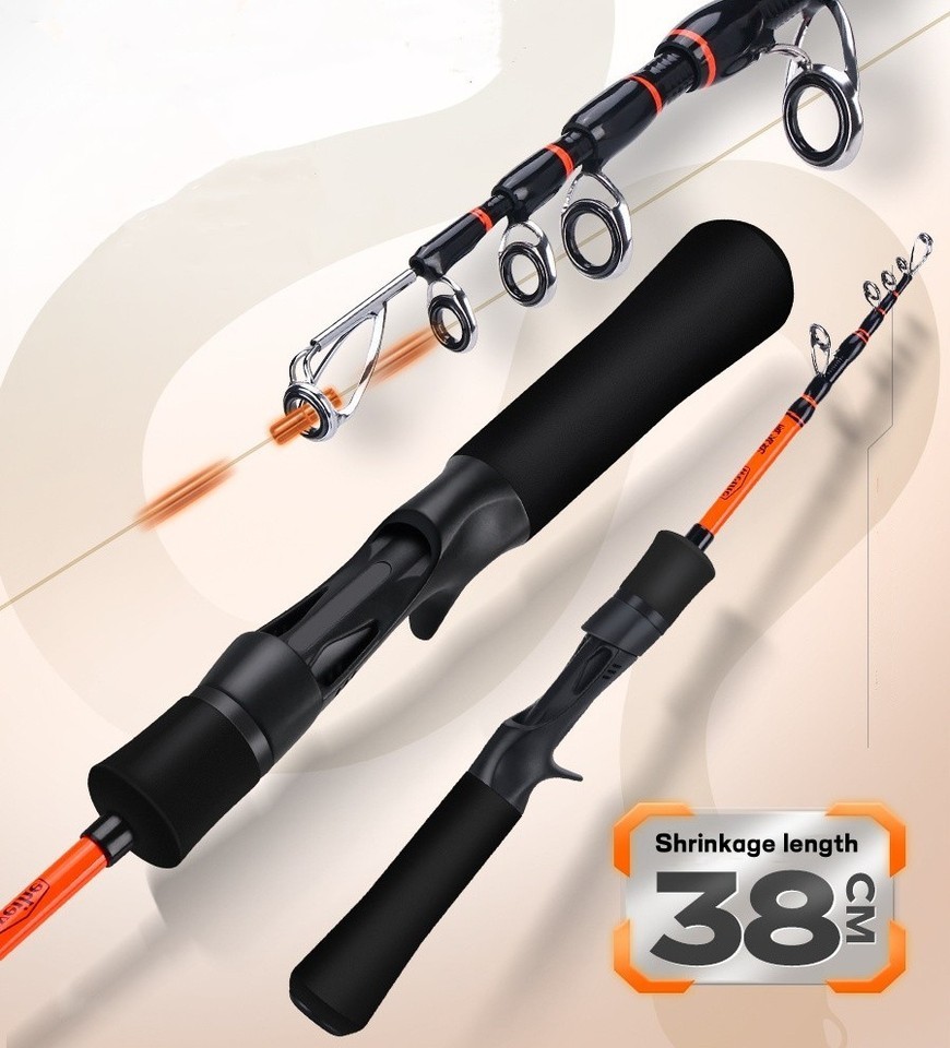 High Quality Fiber Spinning Casting Fishing Rod Telescopic Pole 1.5M 1.68M