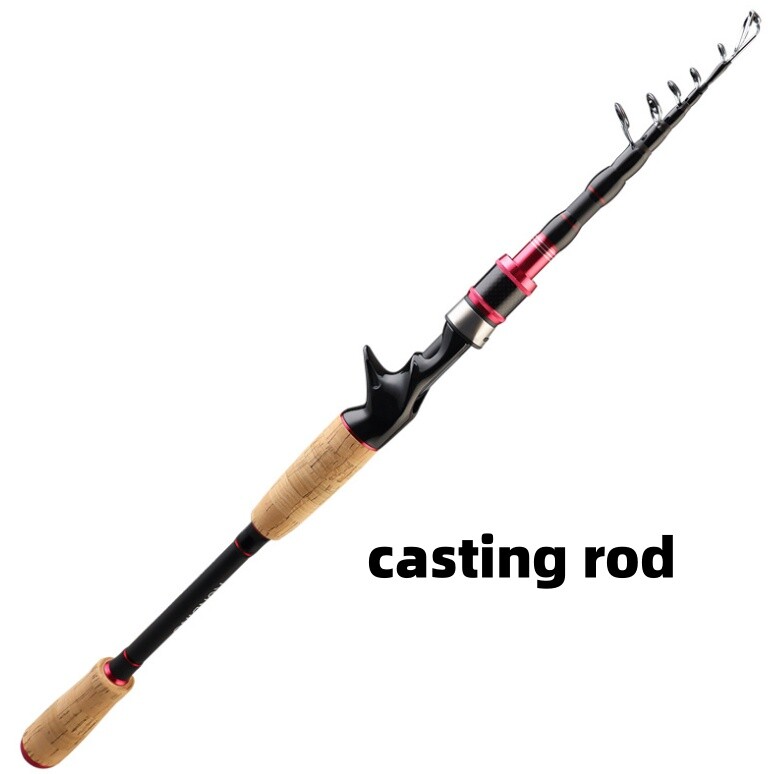Carbon Casting Telescopic Fishing Rods 1.98m-2.7m Portable Poles Travel Spinning