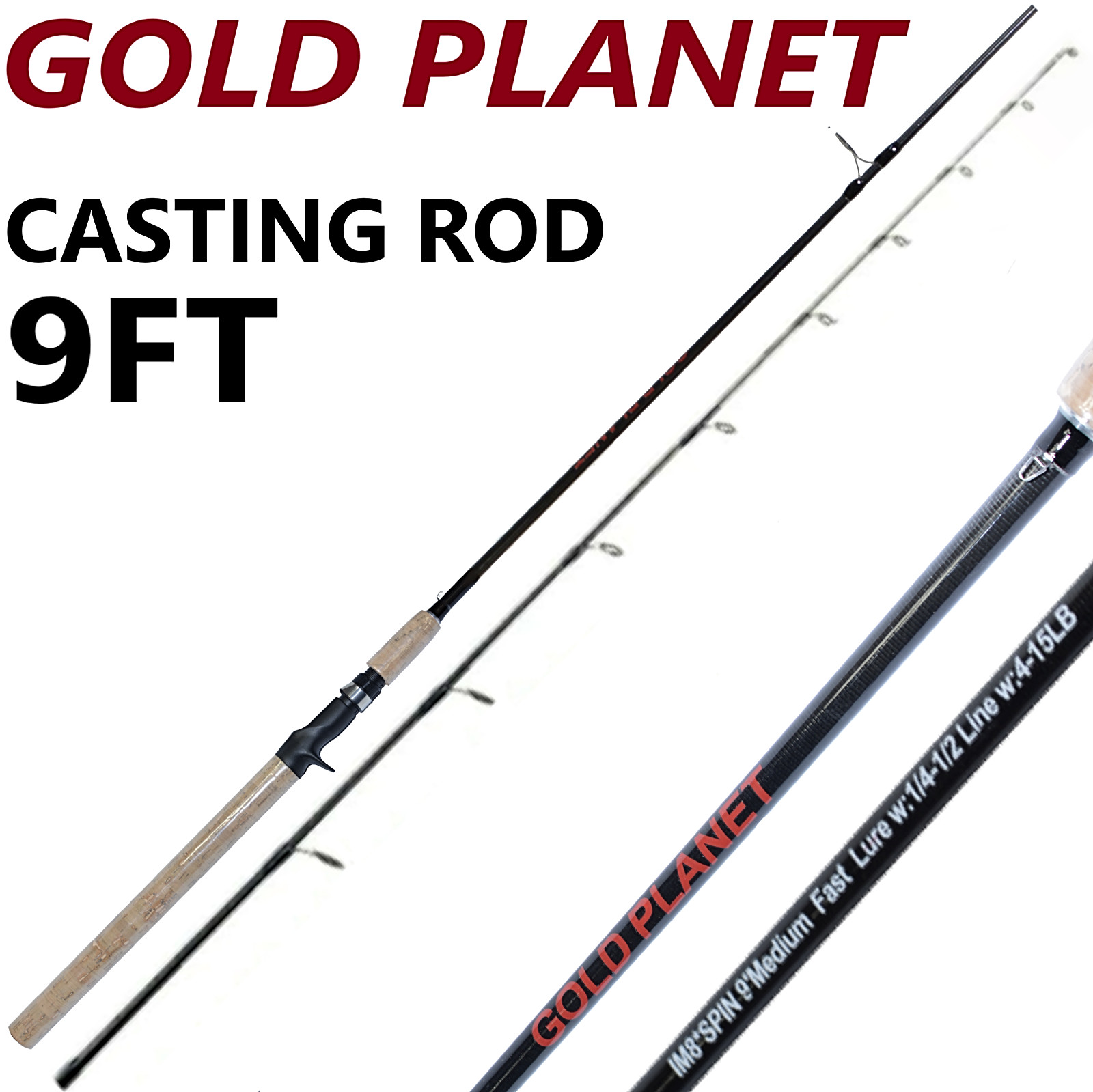 Fishing Pole Spinning Casting Rod 7 8 9 FT Carbon Fiber Medium Fast Lightweight