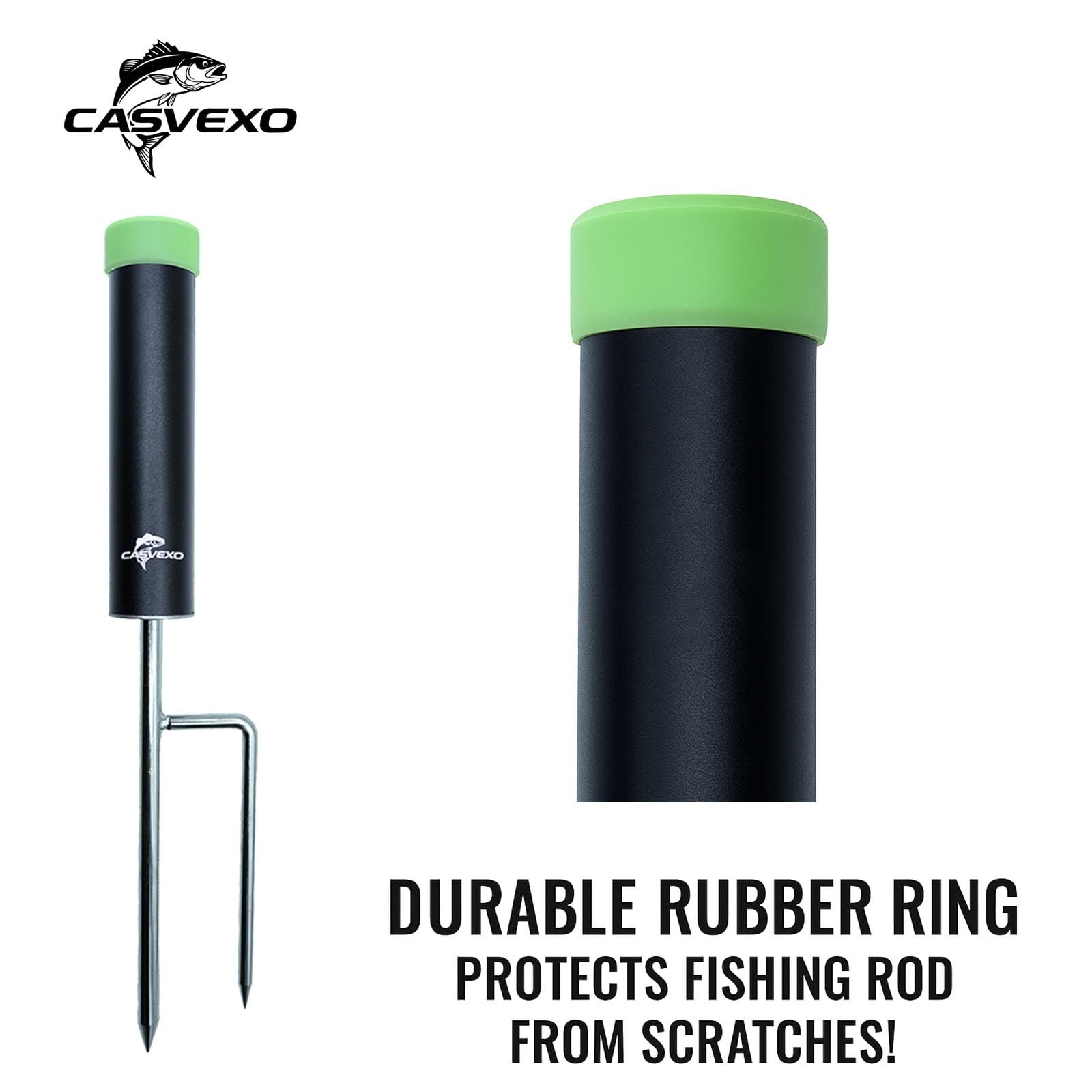 Casvexo Fishing Pole Holder 2 Pack Aluminum Fishing Rod Holder For Ground Rod