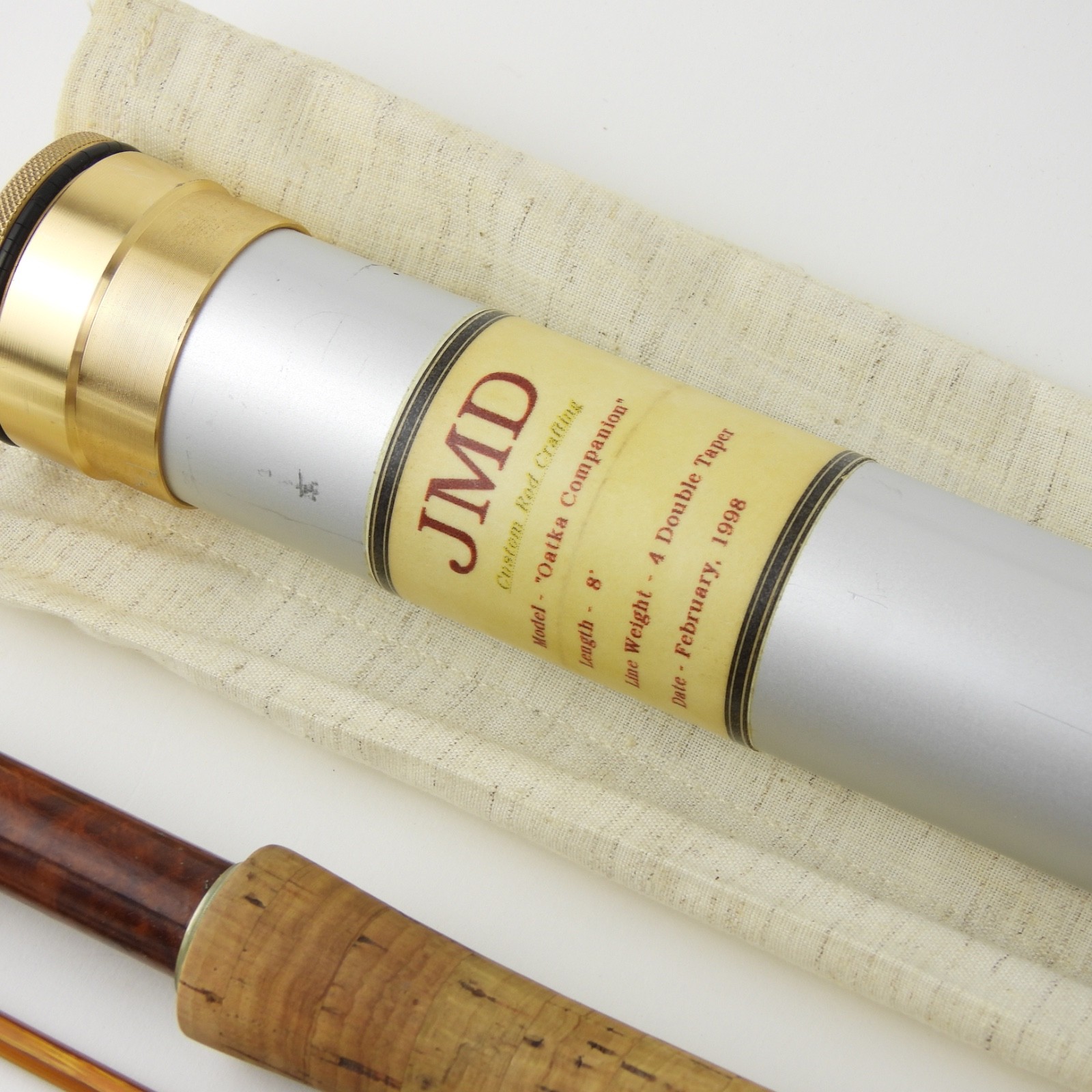John M. Dann “Oatka Creek Companion” Bamboo Fly Rod. 8’. 4wt. W/ Tube & Sock.