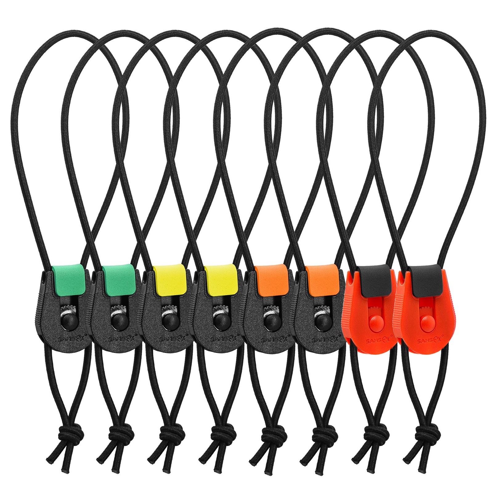 SAMSFX Fishing Rods Belt Stretchy Smart Adjustable, 8pcs, 4 Colors Mixed B