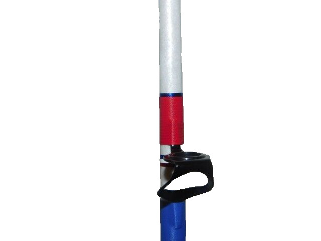 CUSTOM CONVENTIONAL BOAT ROD 7′ RED WHITE BLUE PEARL MARBLE 25-50 LB TURBOS NEW