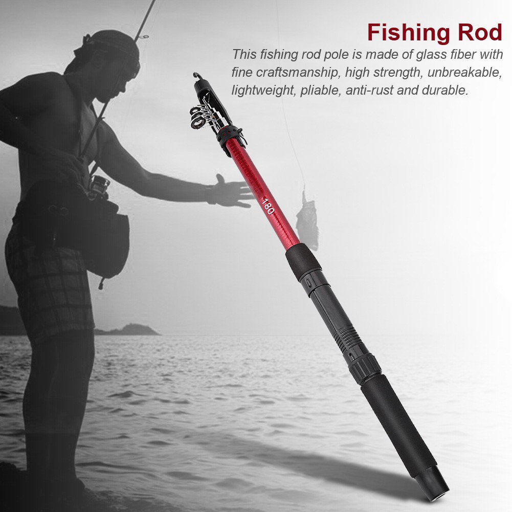 (1.8m)Outdoor Portable Lightweight Casting Telescopic Fishing Rod Reel Tack