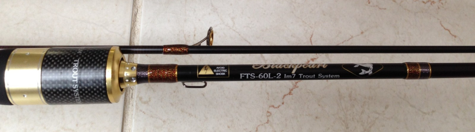 High modulus Graphite Trout Spin Rod – 2 section 6’0″ – Light Guides -New