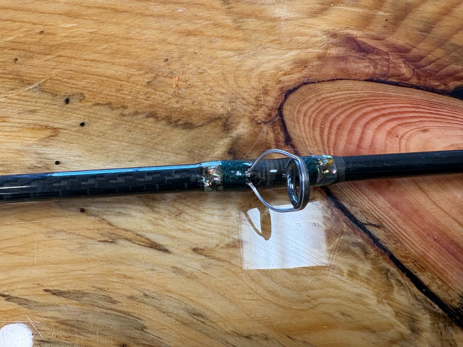 OSLER CUSTOM RODS MADE BY JAY OLSER -ABALONE SHELL INLAY-($849 NEW)