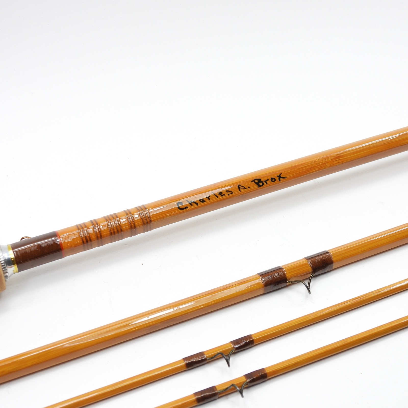 Vintage Refinished Bamboo Fly Fishing Rod. 9’ 6”. 8-9wt. W/ Sock.