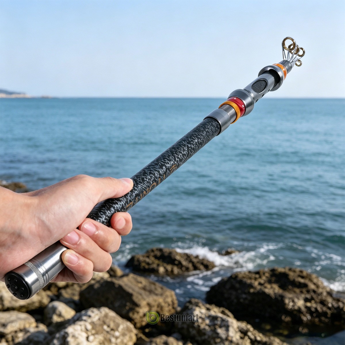 2.1m Caña De Pescar Ultraligera Fibra Carbono Telescópica Para Mar Y Agua Dulce