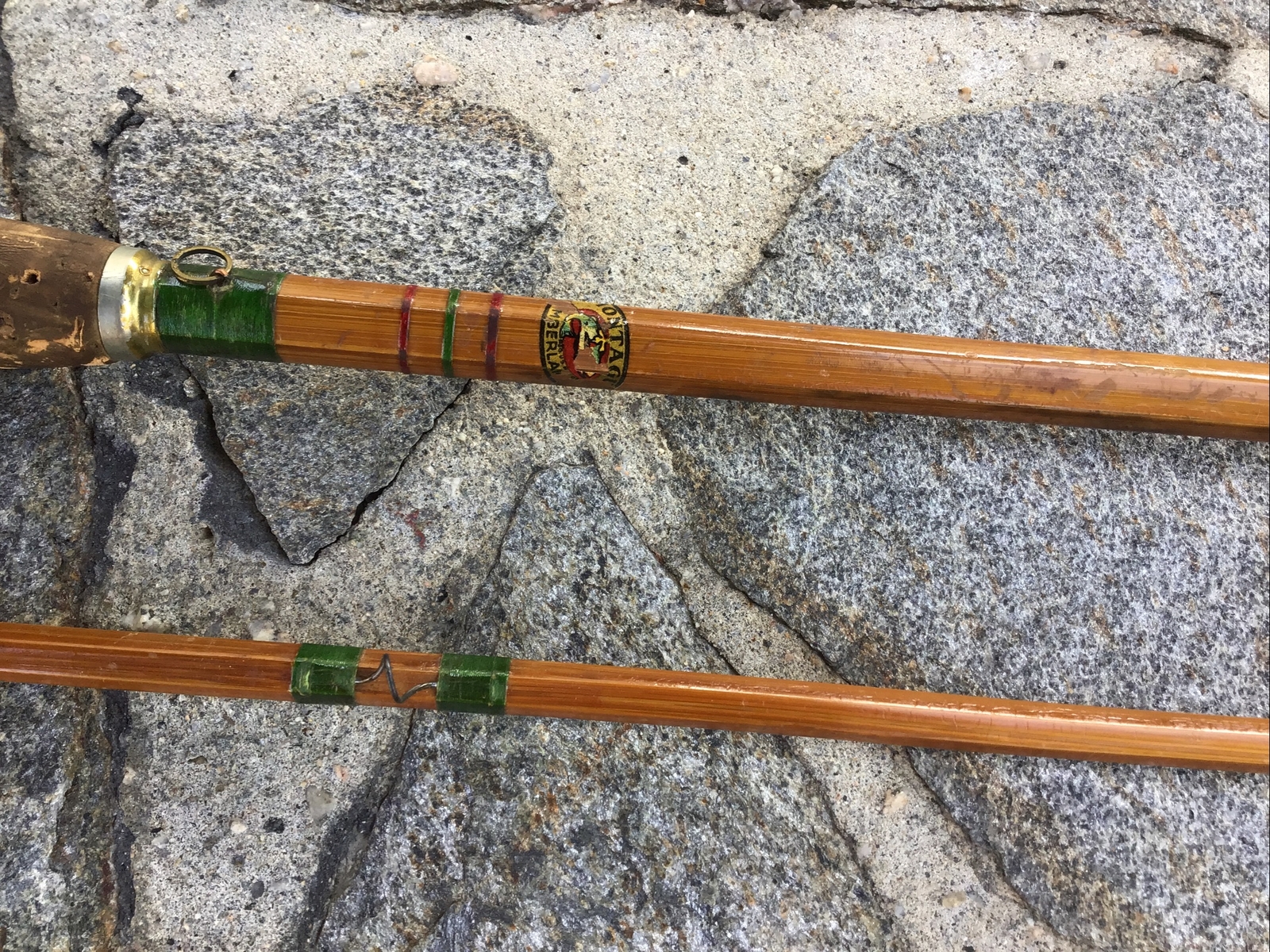 Montague TIMERLAKE 9’0” Split Bamboo Fly Rod XTRA TIP with GREEN REEL SEAT