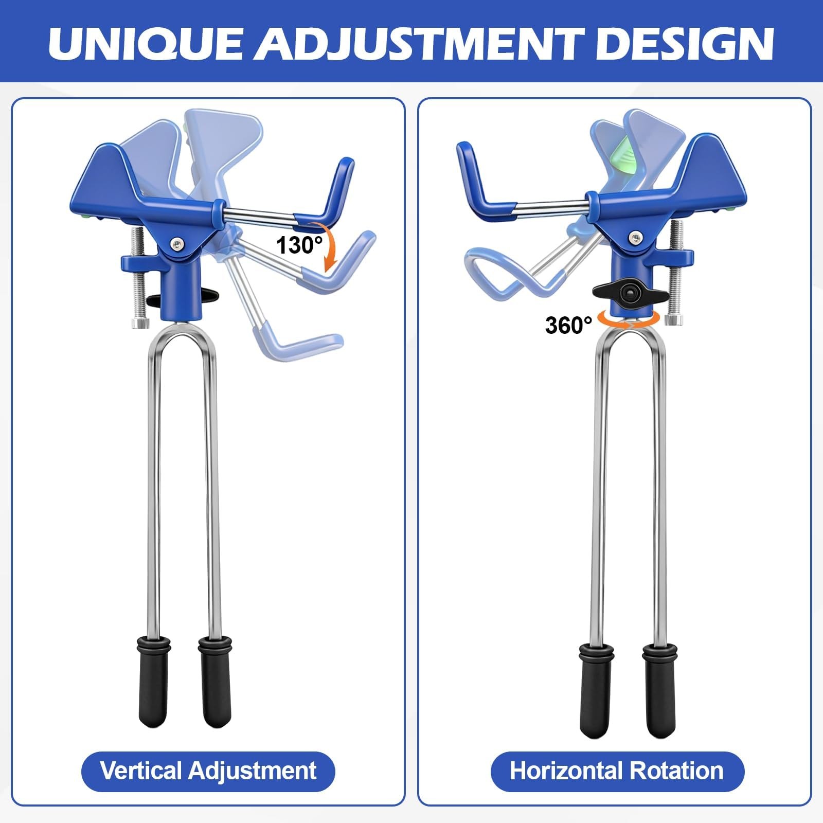 E-jades Fishing Rod Holder for Ground, 2pcs Pole 2 Pack, Blue -2 Pack