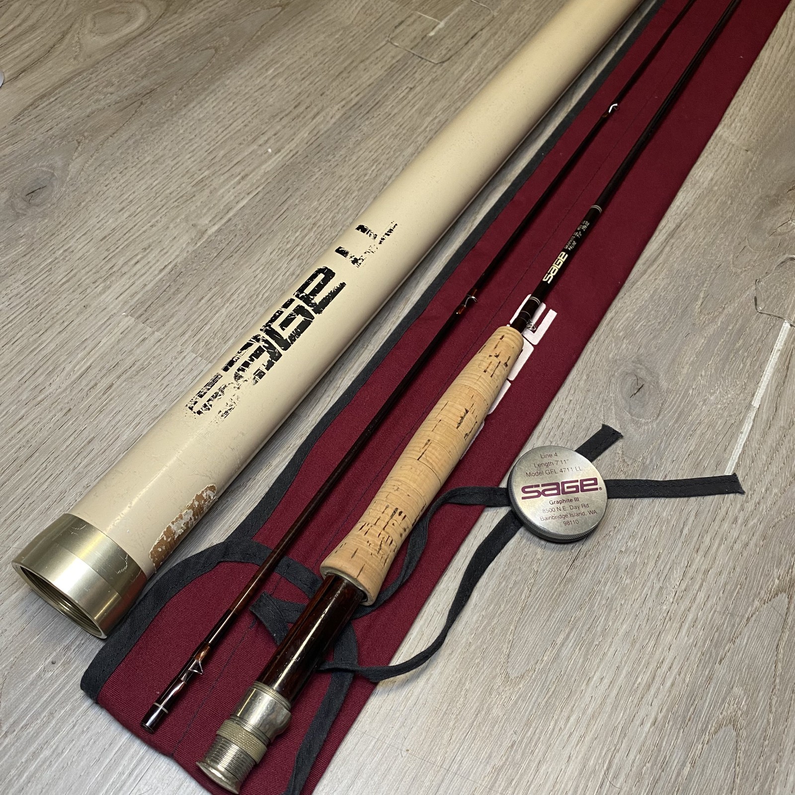 Sage Graphite III GFL 4711 LL 4wt 7’11” Fly fishing rod w/Sock Tube