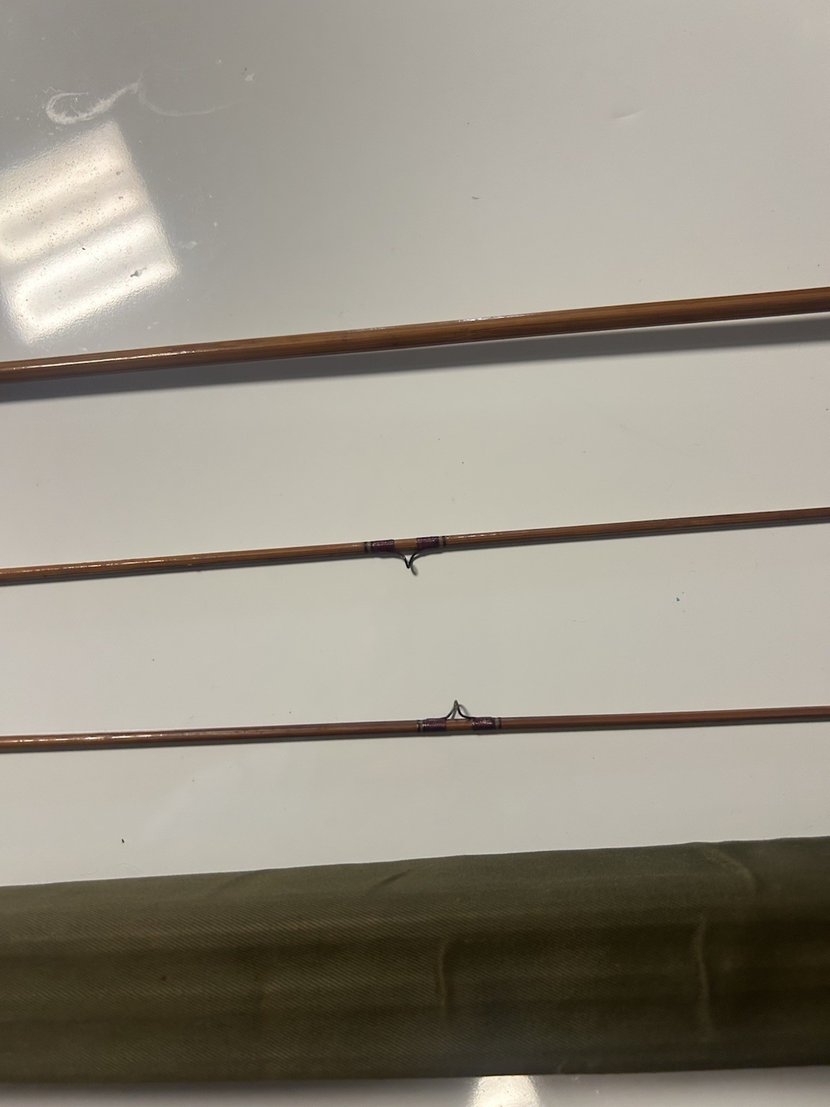 Rare Charles Kent 7’6” Split Bamboo Fly Rod | 3 Piece / 2 Tips | Original Tube &
