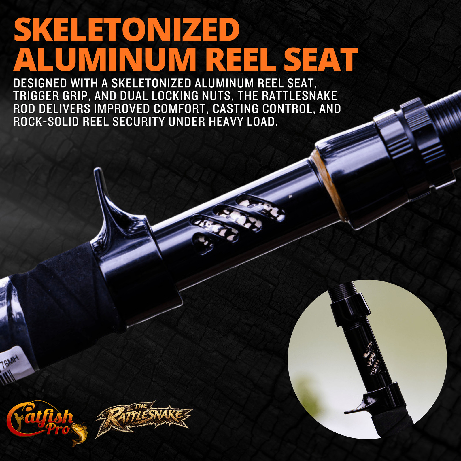 Catfish Pro 1 of 220 The Rattlesnake Casting Rod-Limited Edition 7’6″