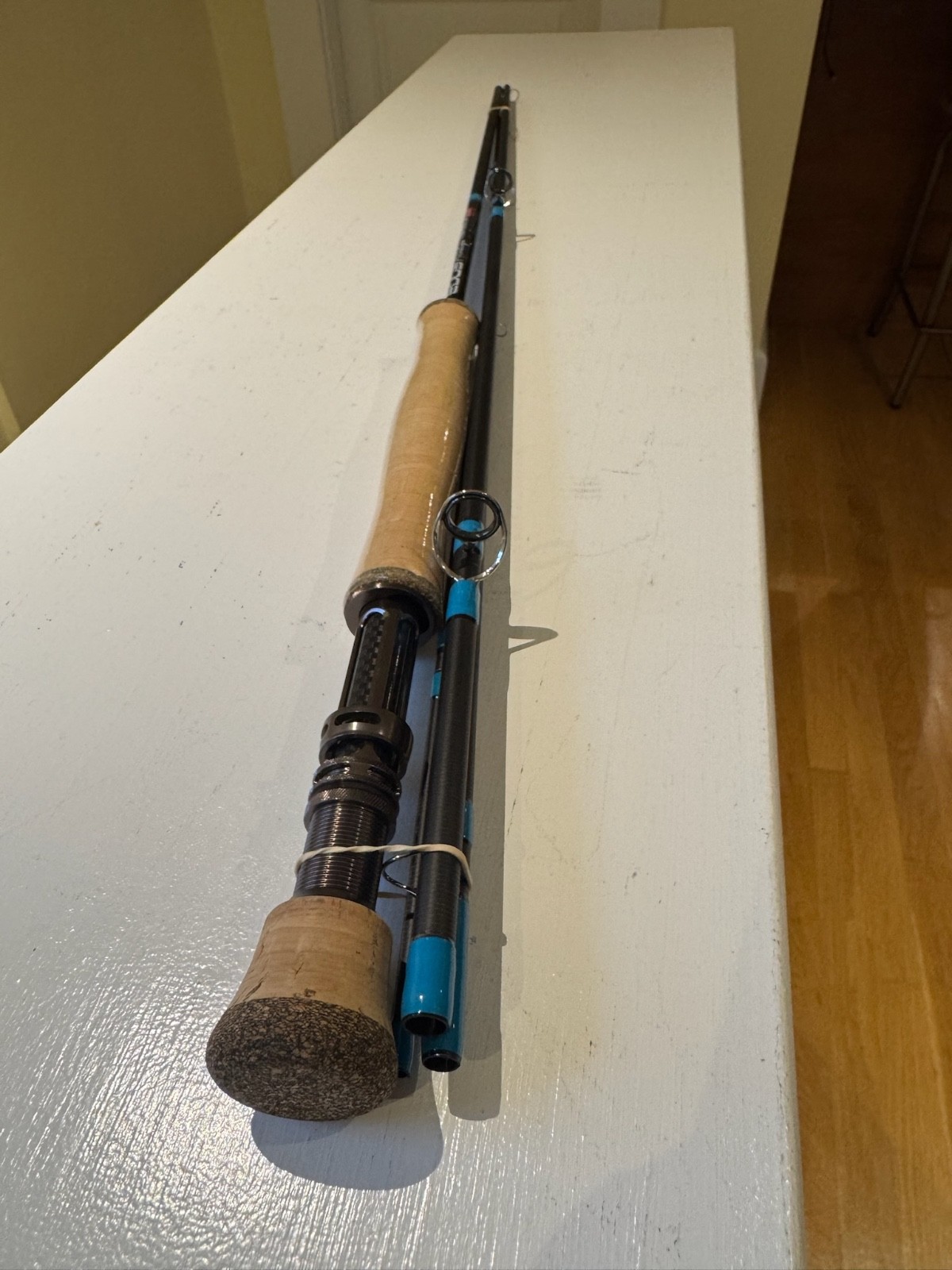G. Loomis designed 9 ft 6 wt 4 pc fly rod (NFC LMX FAF/Edge Archetype) USA made