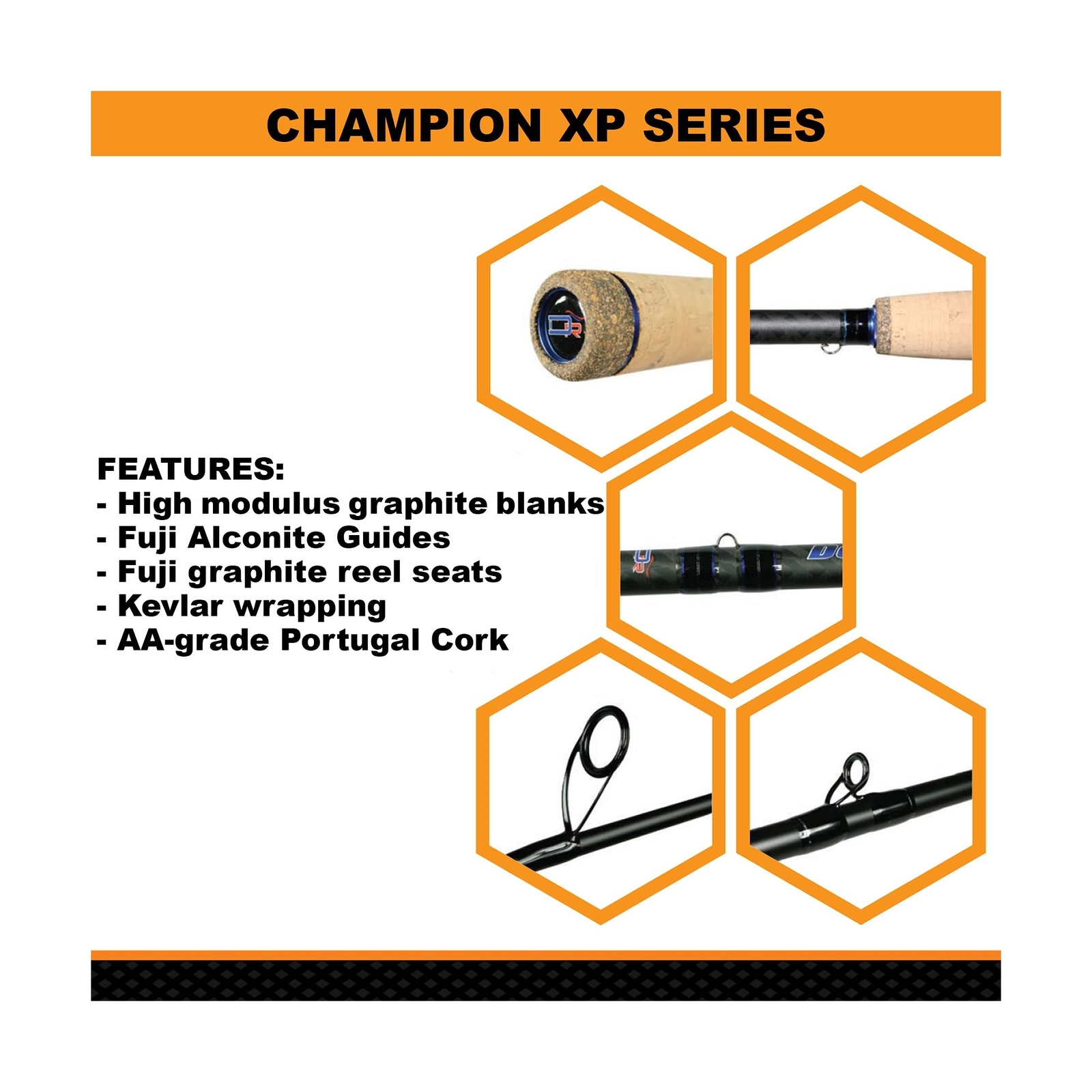 Champion XP Casting / 7’3″ / 1 PC / 10-17 LB LINE Weight / 1/4-3/4 OZ Lure We…