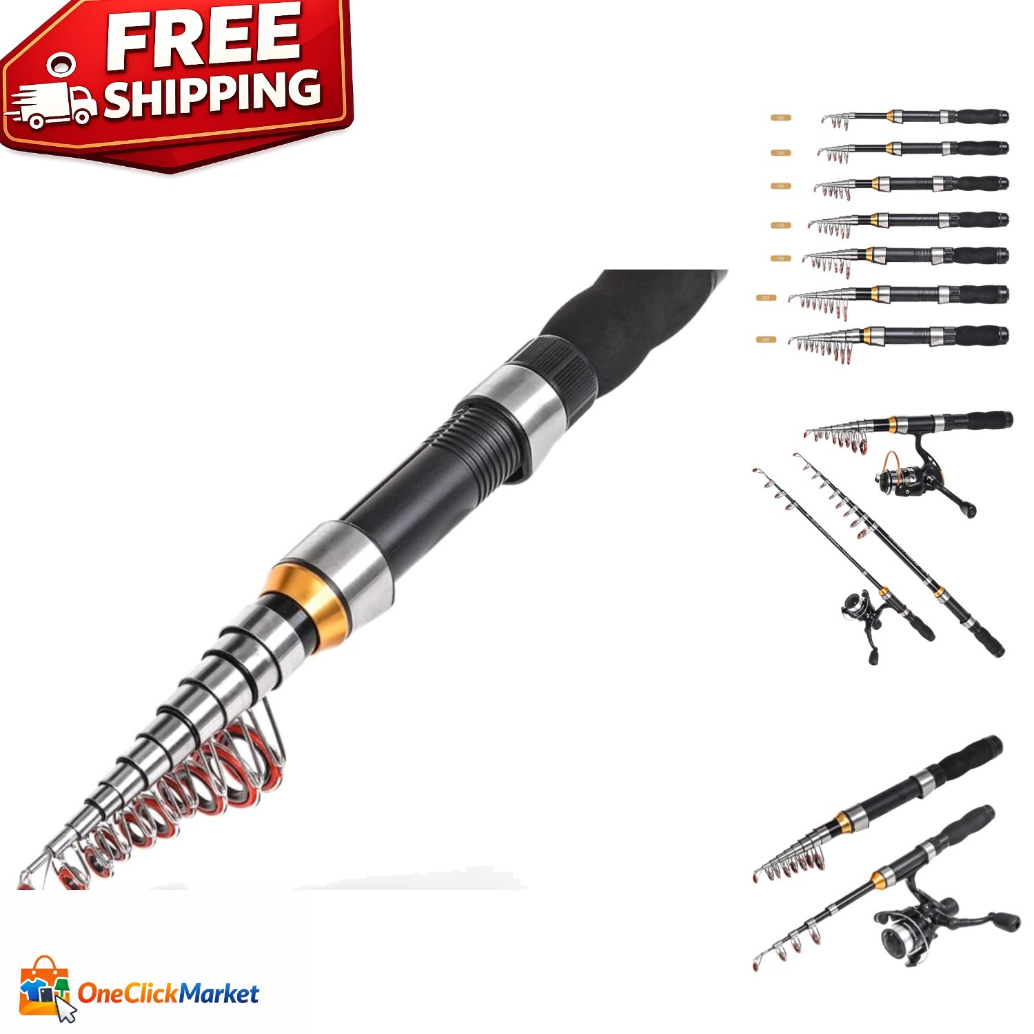 Ultra-Portable 1.0m-2.3m Fiberglass Fishing Rod – Perfect Gift for Anglers