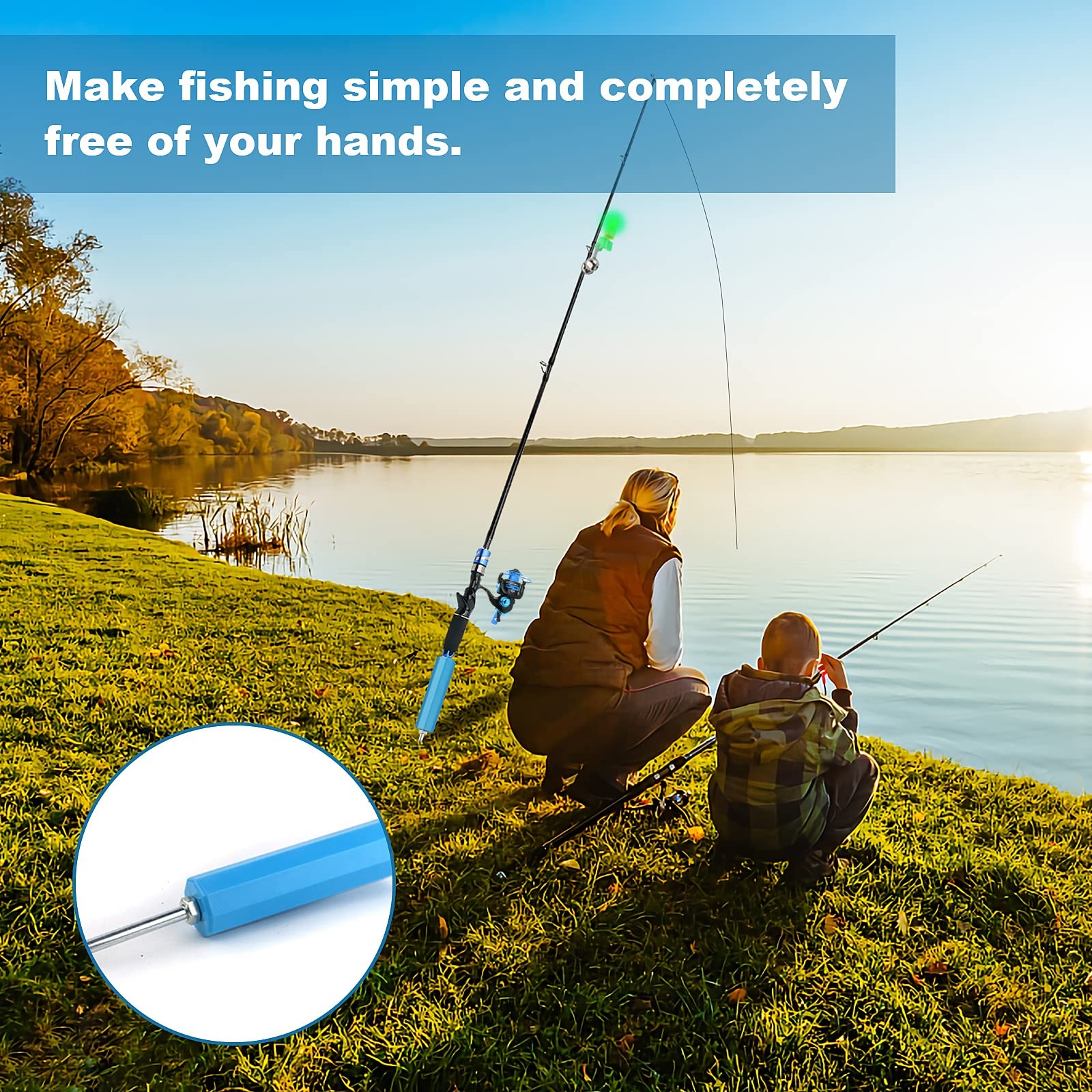 Mouhike 6 Pack Fishing Rod Holders Ground Support Fishing Pole Holder For Bank