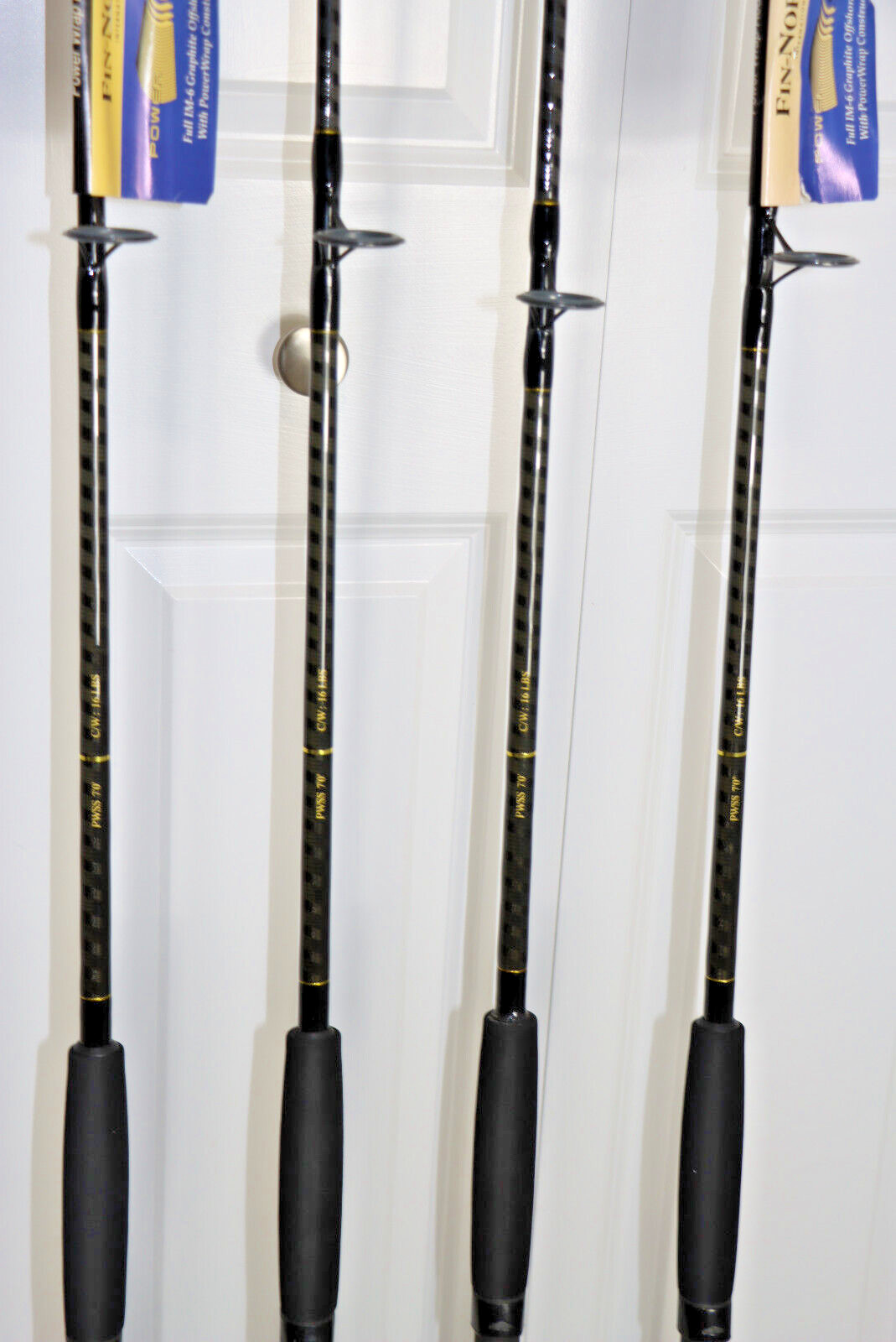 FIN-NOR Power Wrap Fishing Rod SaltWater Offshore PWSS 7′ C/W 16LBS LOT OF 4