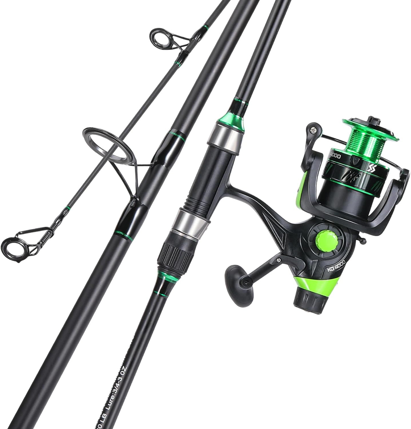 Sougayilang Surf Fishing Rod Combo IM8 Carbon 3 Piece Travel Spinning Rod with 4