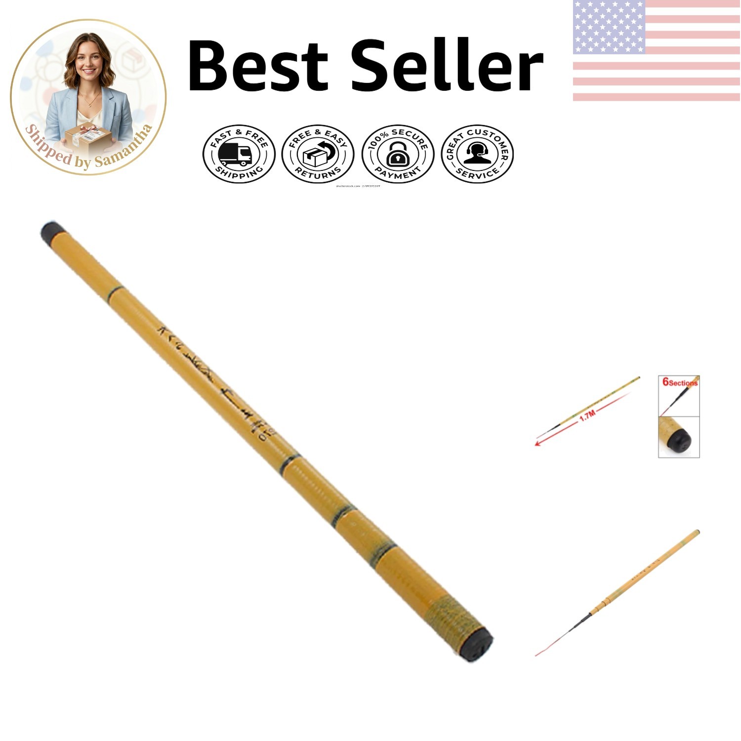 Compact 1.7M Retractable Fishing Pole for On-The-Go Anglers – Lightweight Design