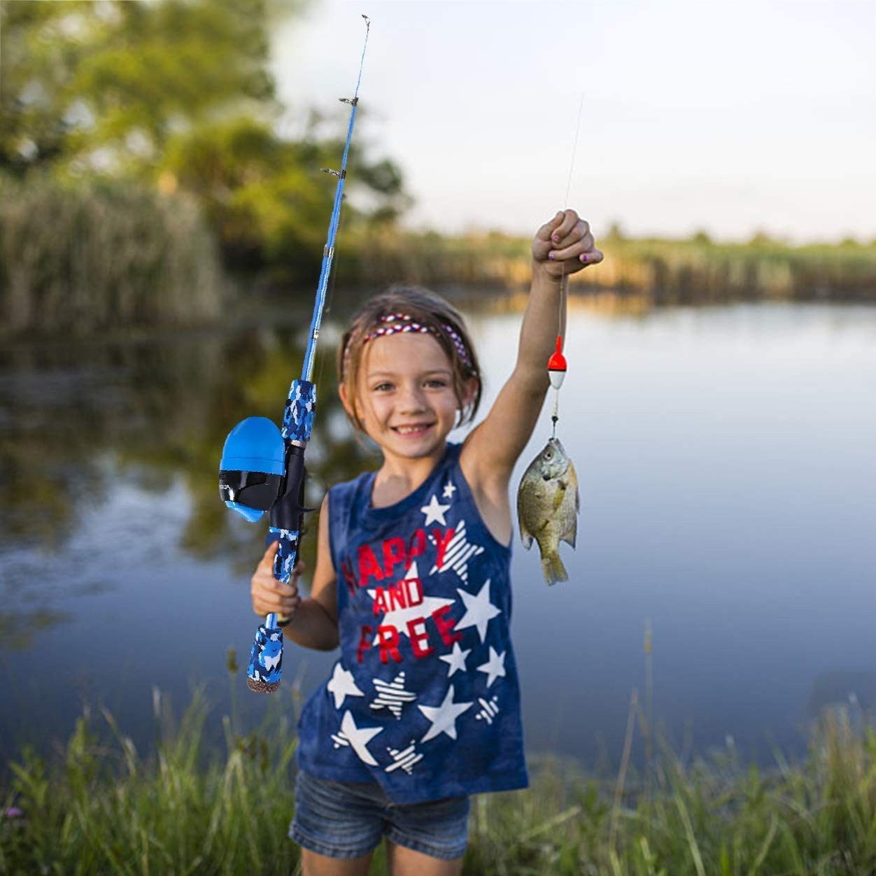 ODDSPRO Kids Fishing Pole – Starter Kit – with 3.94 ft, Blue