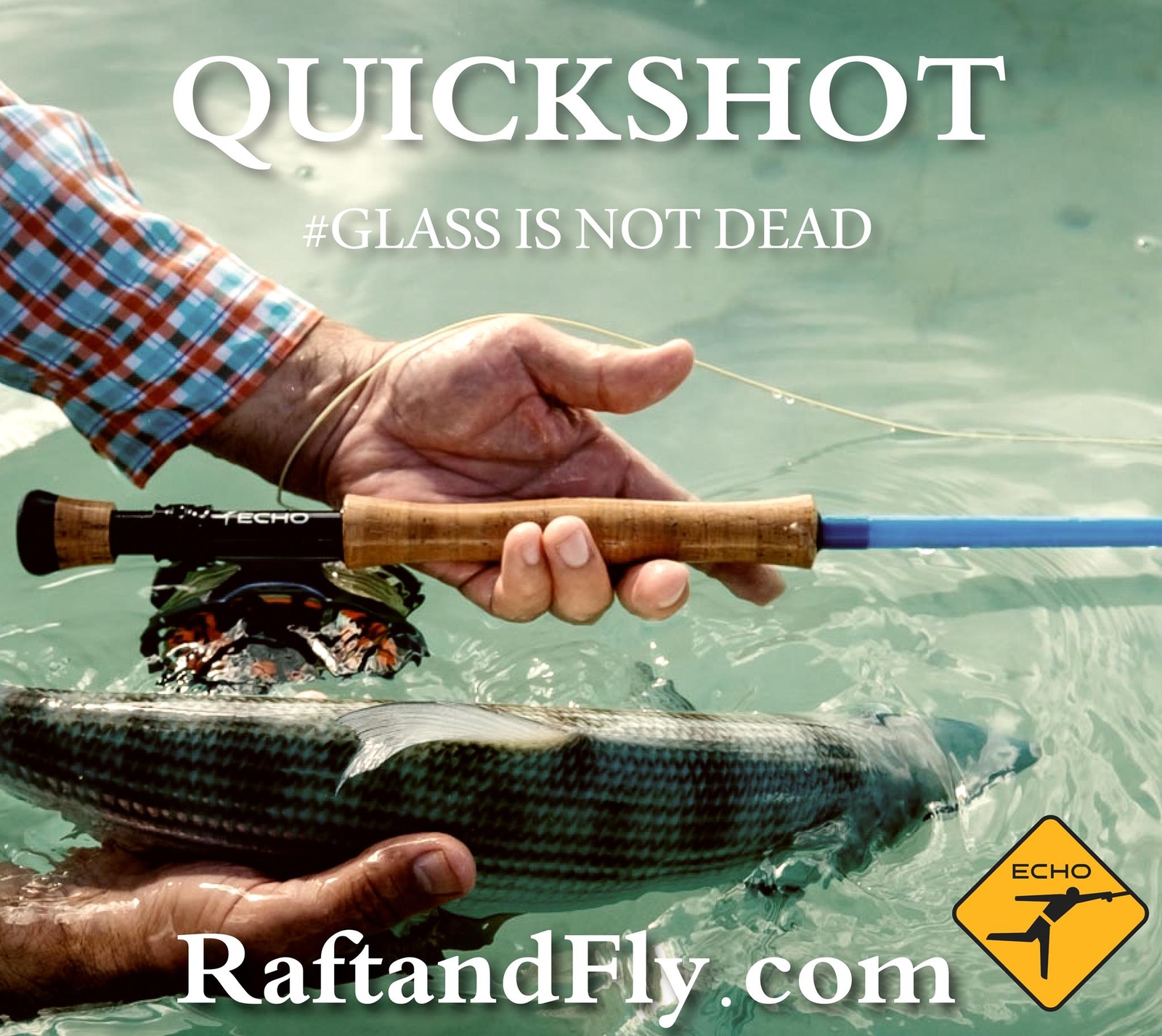 Echo B.A.G. Quickshot 6wt 8’0″ Glass Fly Rod – Lifetime Warranty – Free Shipping