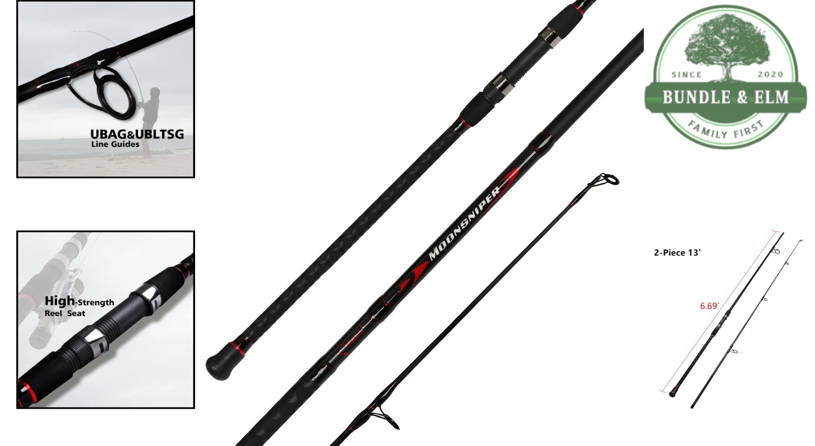 Lightweight Surf Fishing Rod, Ceramic Guides for Smooth Long Distance Casting