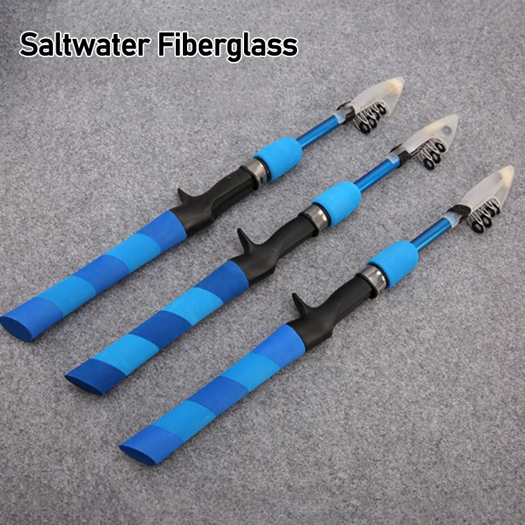 Telescopic Fishing Casting Rod Pole Fiberglass 1.3m 1.5m 1.8m EVA Handle