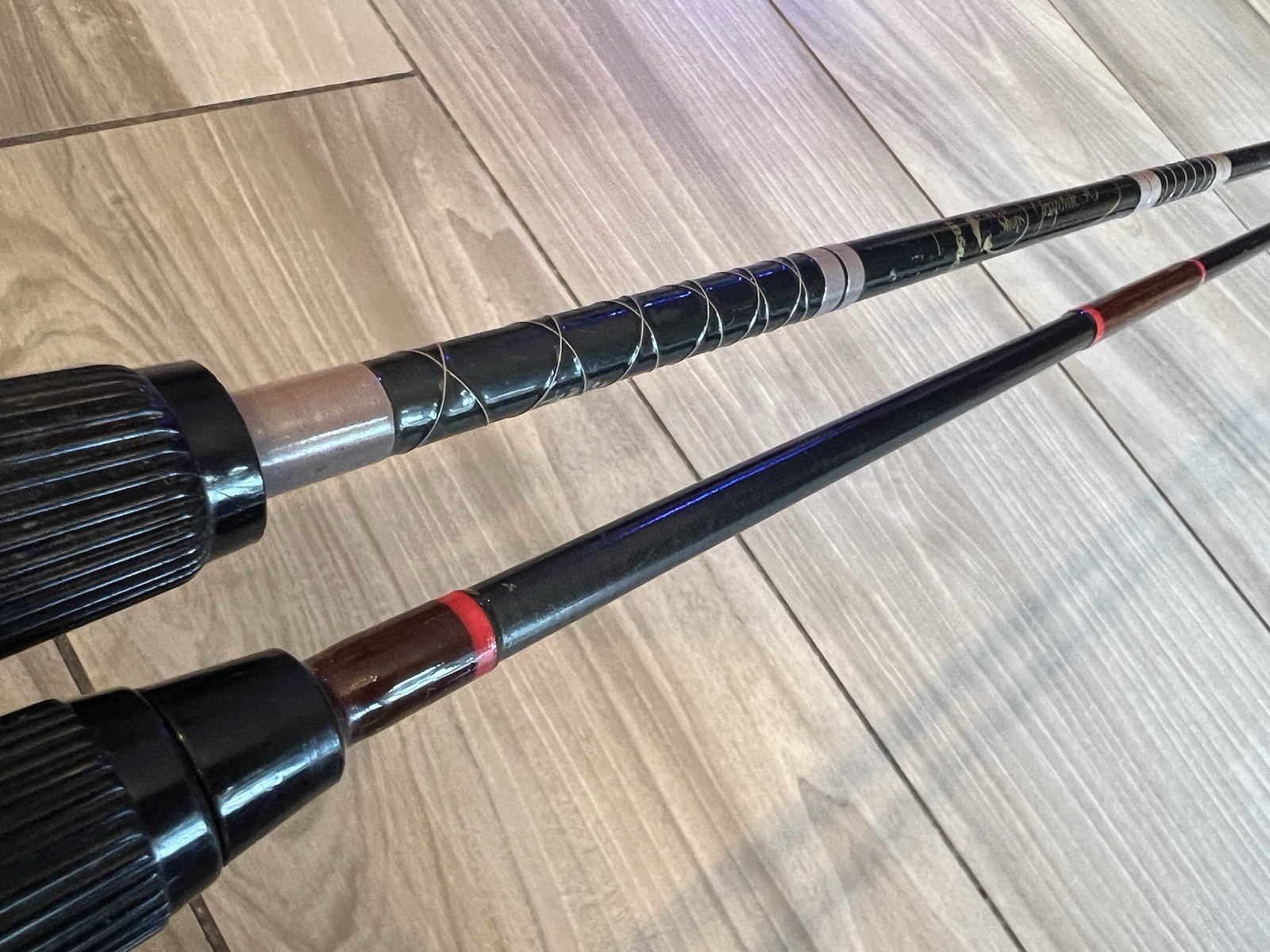 Lot of 2 Vtg Casting Fishing Rods Bass Pro Shops & Custom w/ Lews Fuji Speed Fit