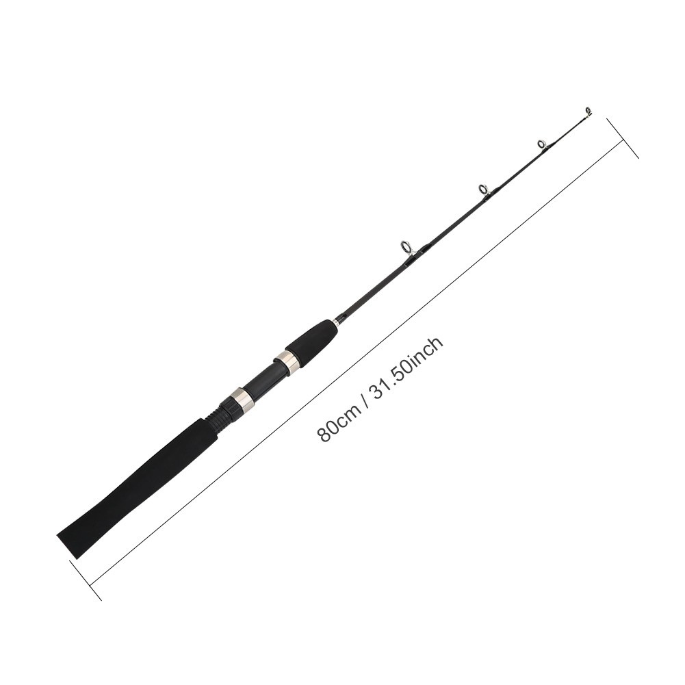 Black 80cm Portable Telescopic 4 Section Fishing Rod Pole Tackle Accessory Y