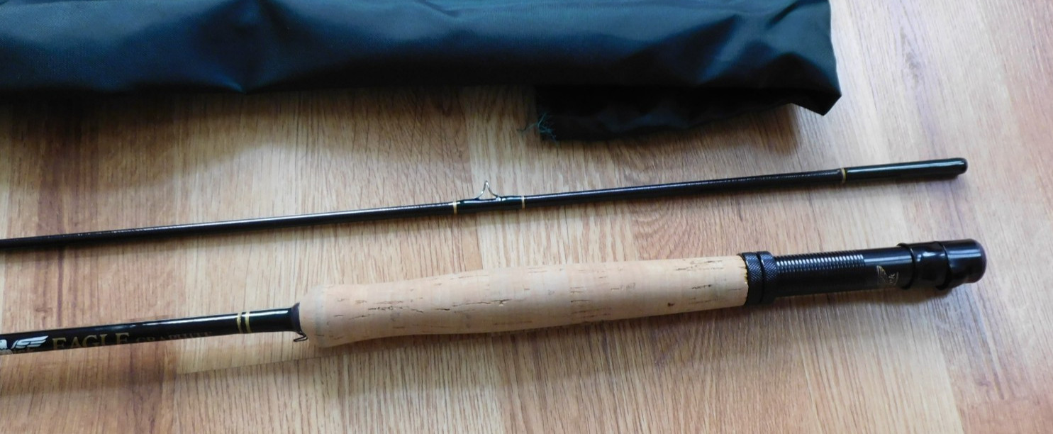 Fenwick Eagle Graphite 2 Piece 8′ 6″ Fly Rod 3 1/4oz 7wt W/ Sock & Tube E85 7F