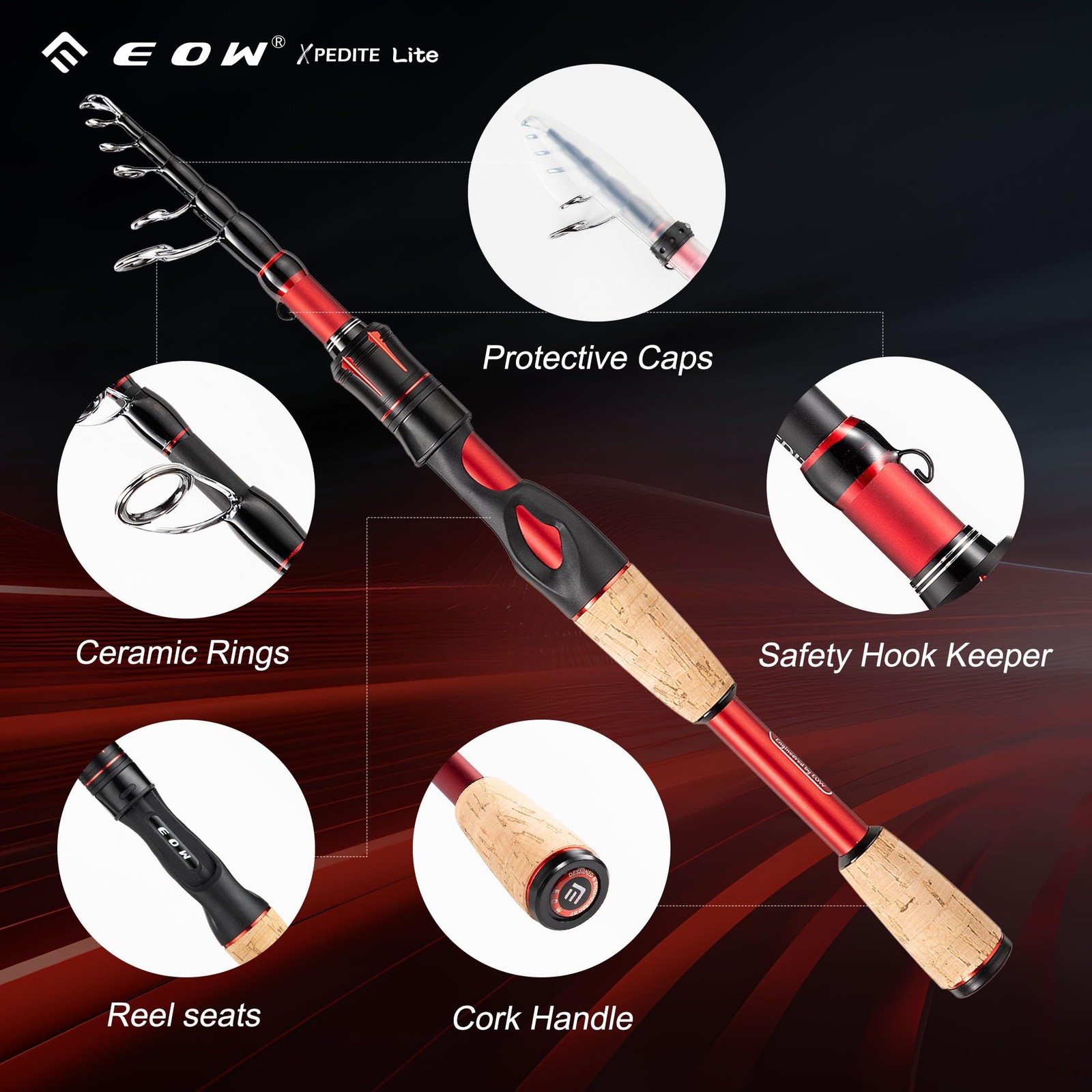 EOW XPEDITE LITE Portable Telescopic Fishing Rod & Combo, Spinning & Casting